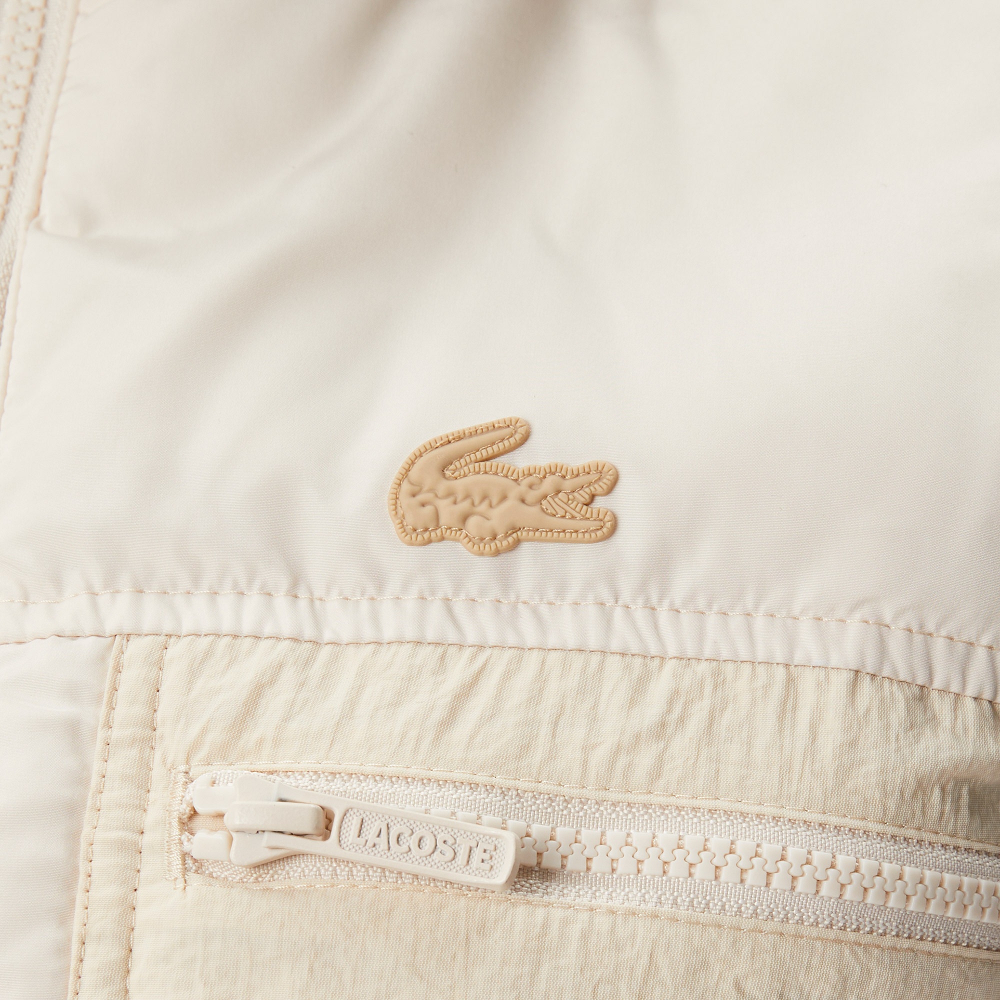 Lacoste Kadın Dik Yaka Kapitone Bej Yelek