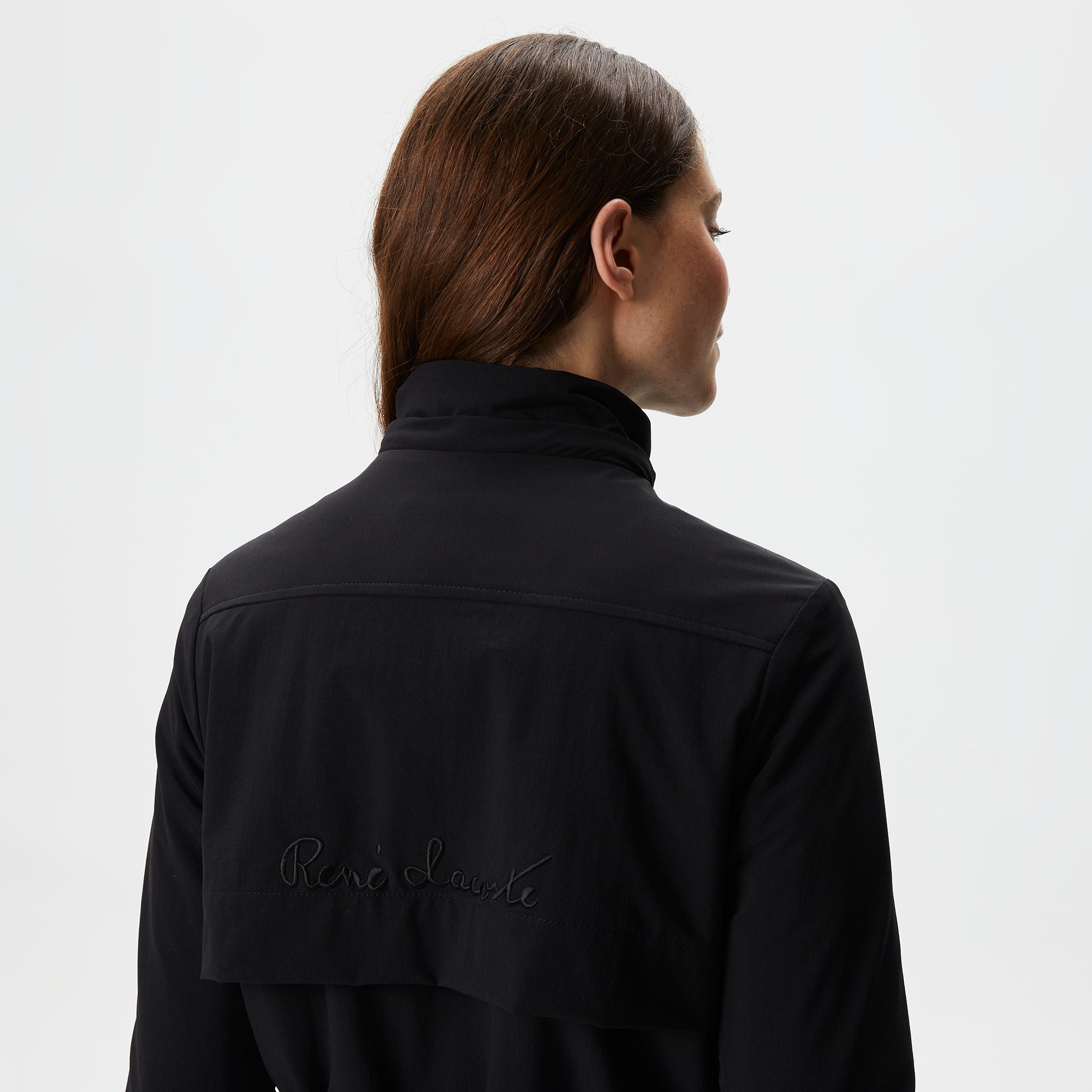 Lacoste Kadın Kapüşonlu Baskılı Siyah Mont