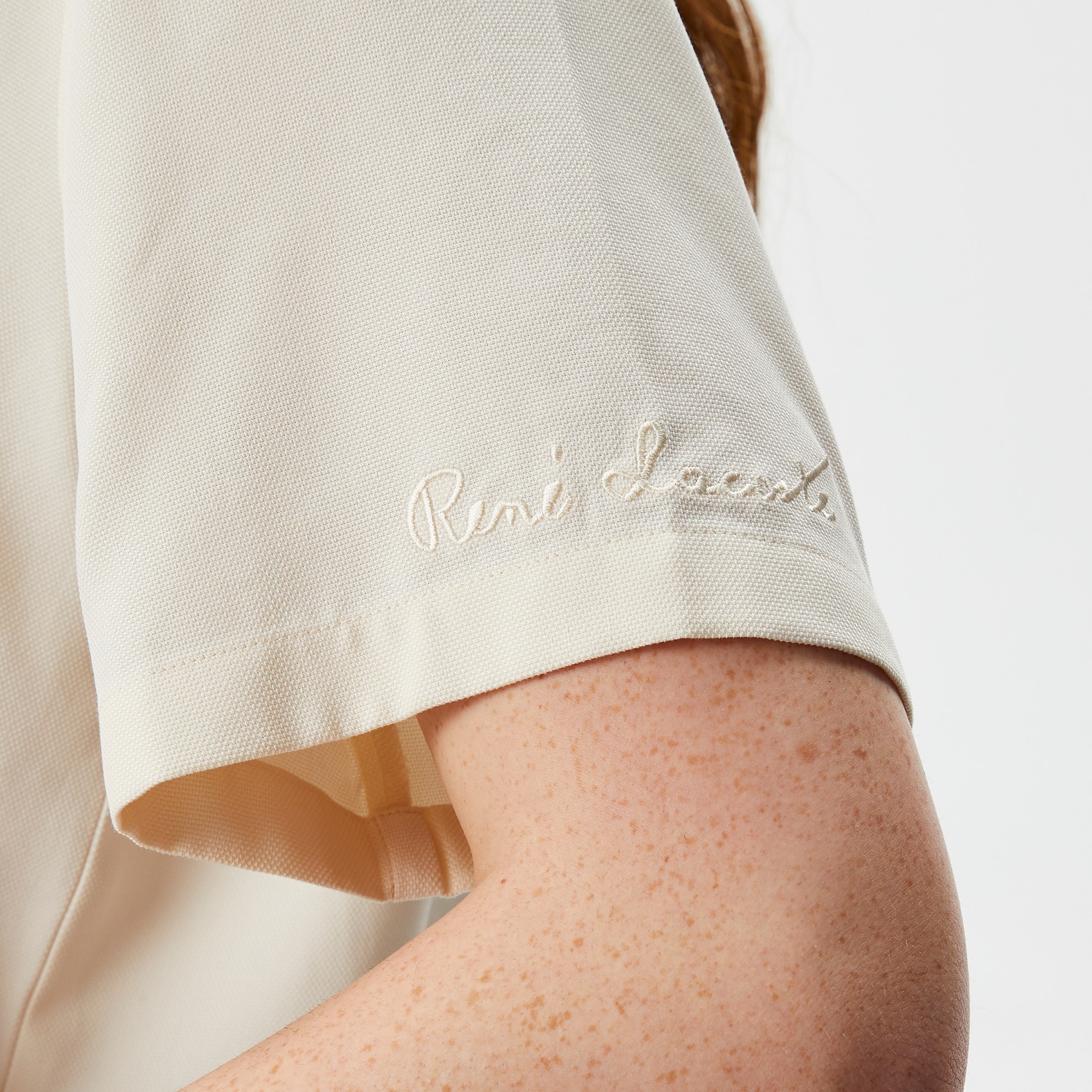 Lacoste Kadın Relaxed Fit Kısa Kollu Beyaz Gömlek