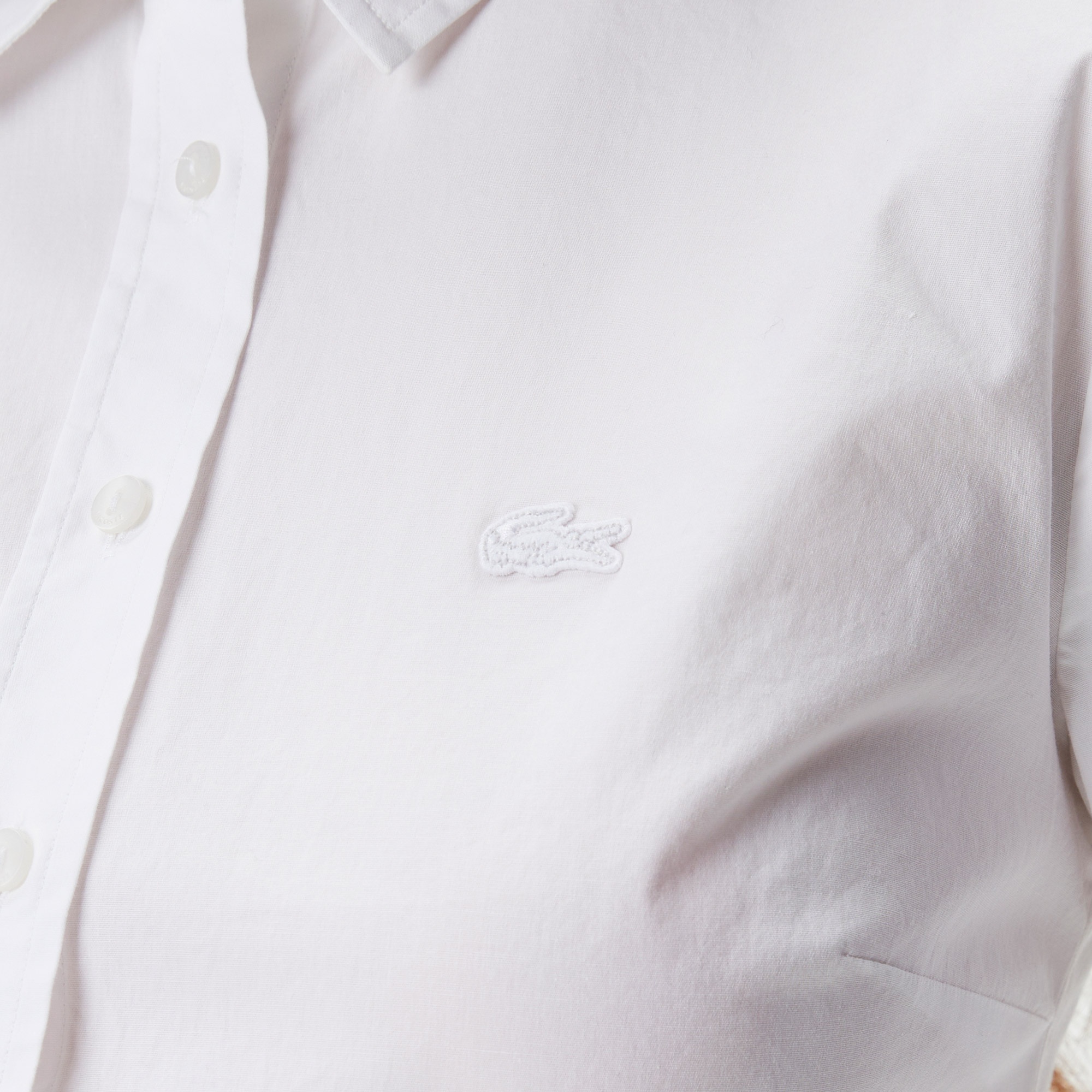 Lacoste Kadın Slim Fit Beyaz Gömlek