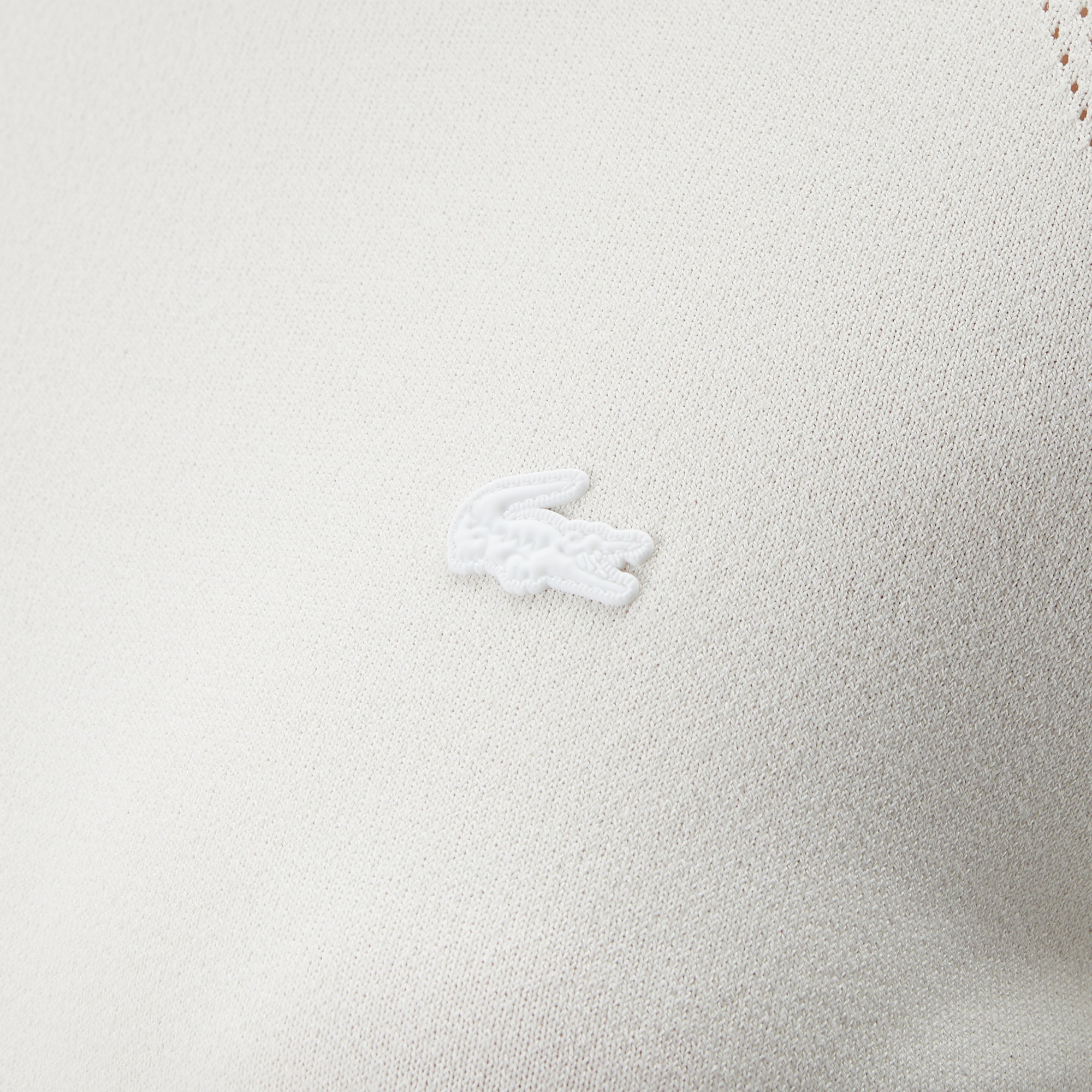 Lacoste Kadın Regular Fit Bisiklet Yaka Renk Bloklu Beyaz Triko