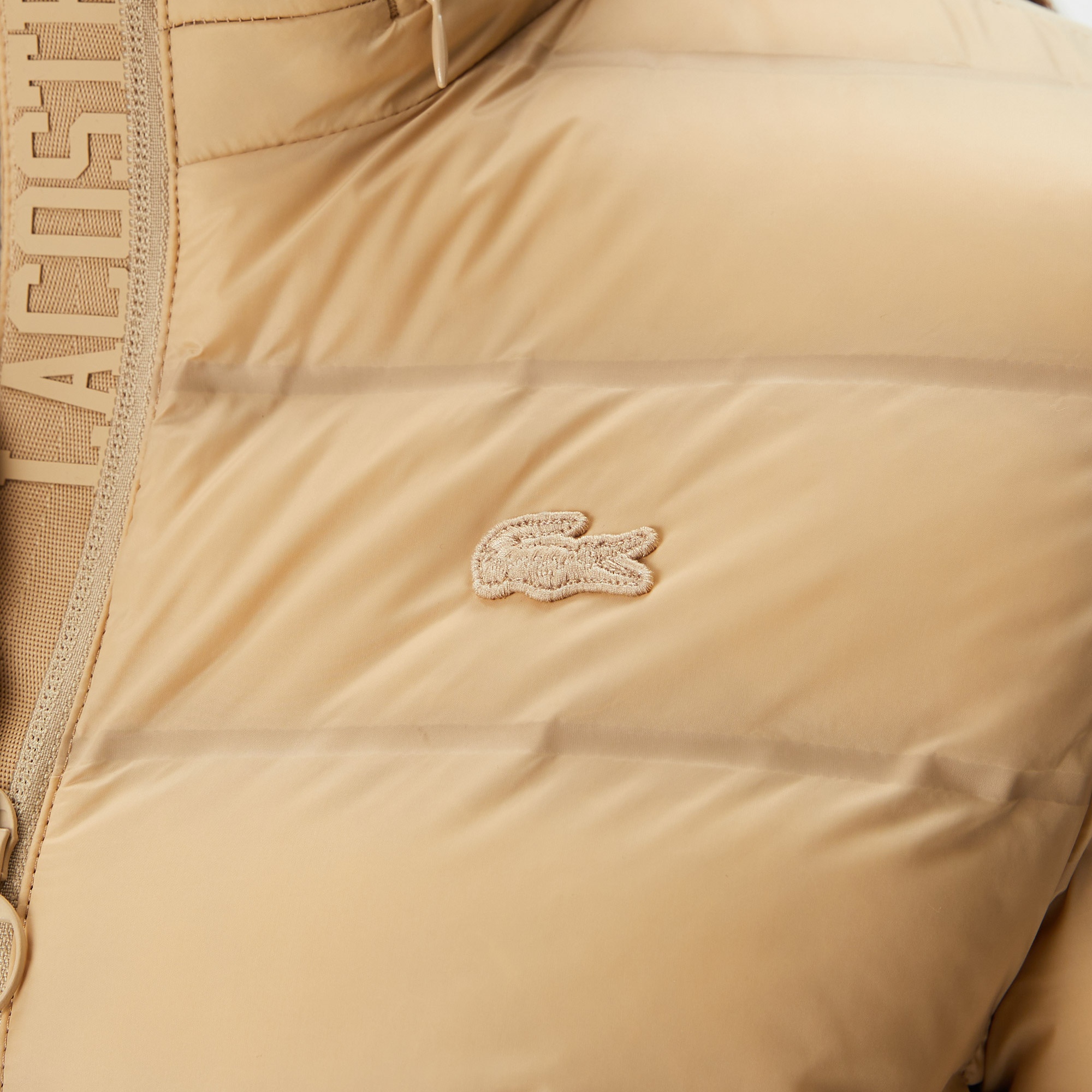 Lacoste Kadın Dik Yaka Kapitone Bej Mont