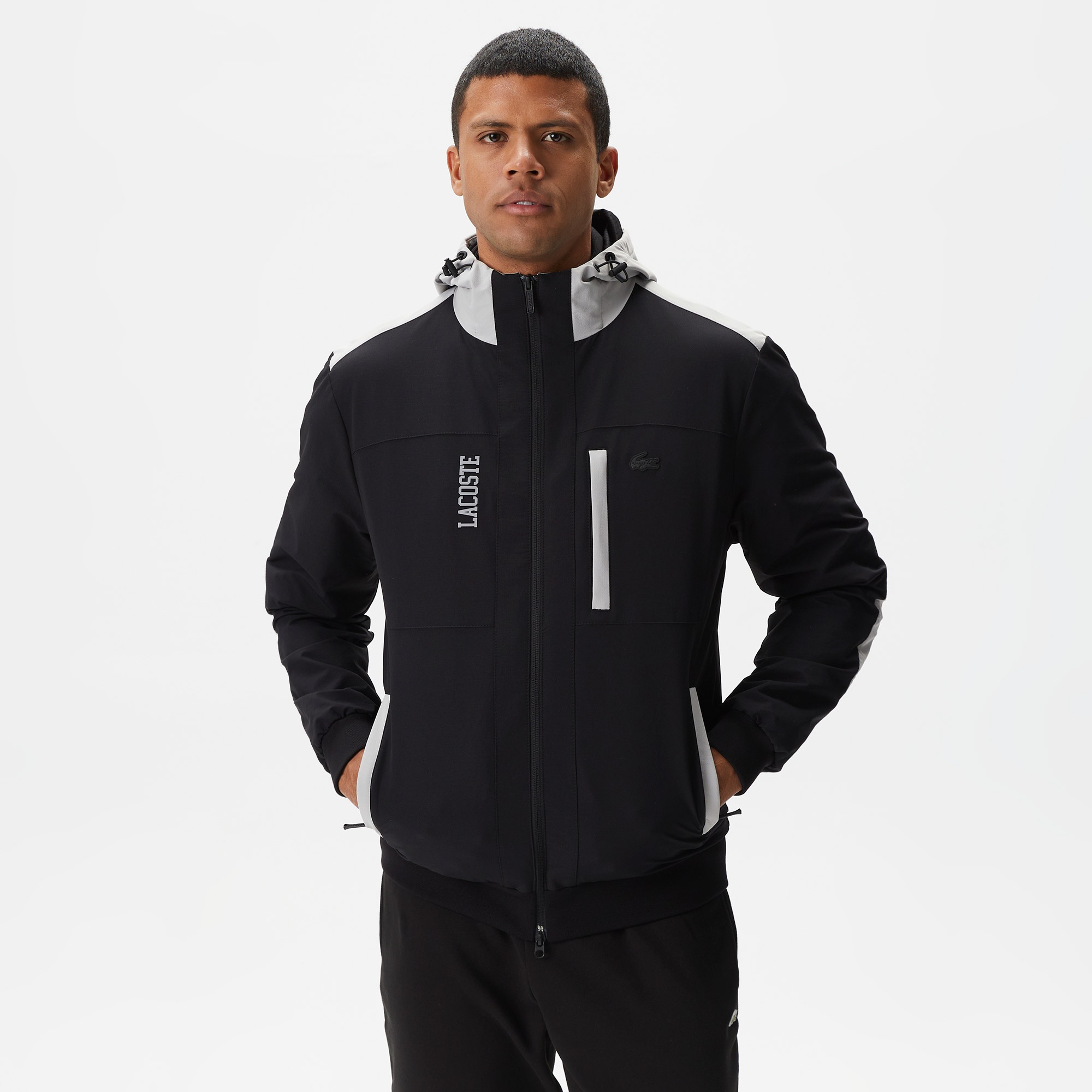 Lacoste Erkek Kapüşonlu Siyah Mont