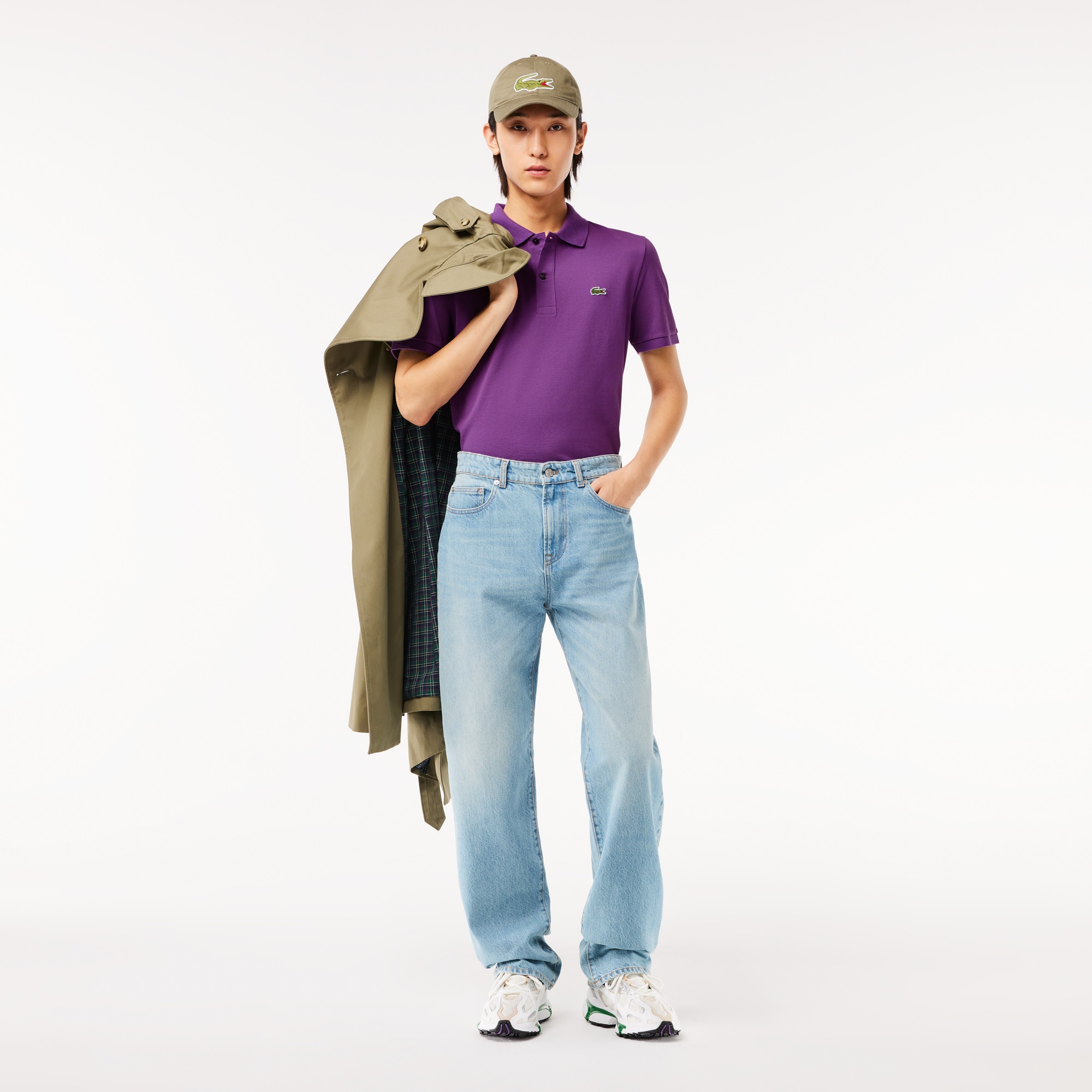 Lacoste L.12.12 Erkek Slim Fit Mor Polo