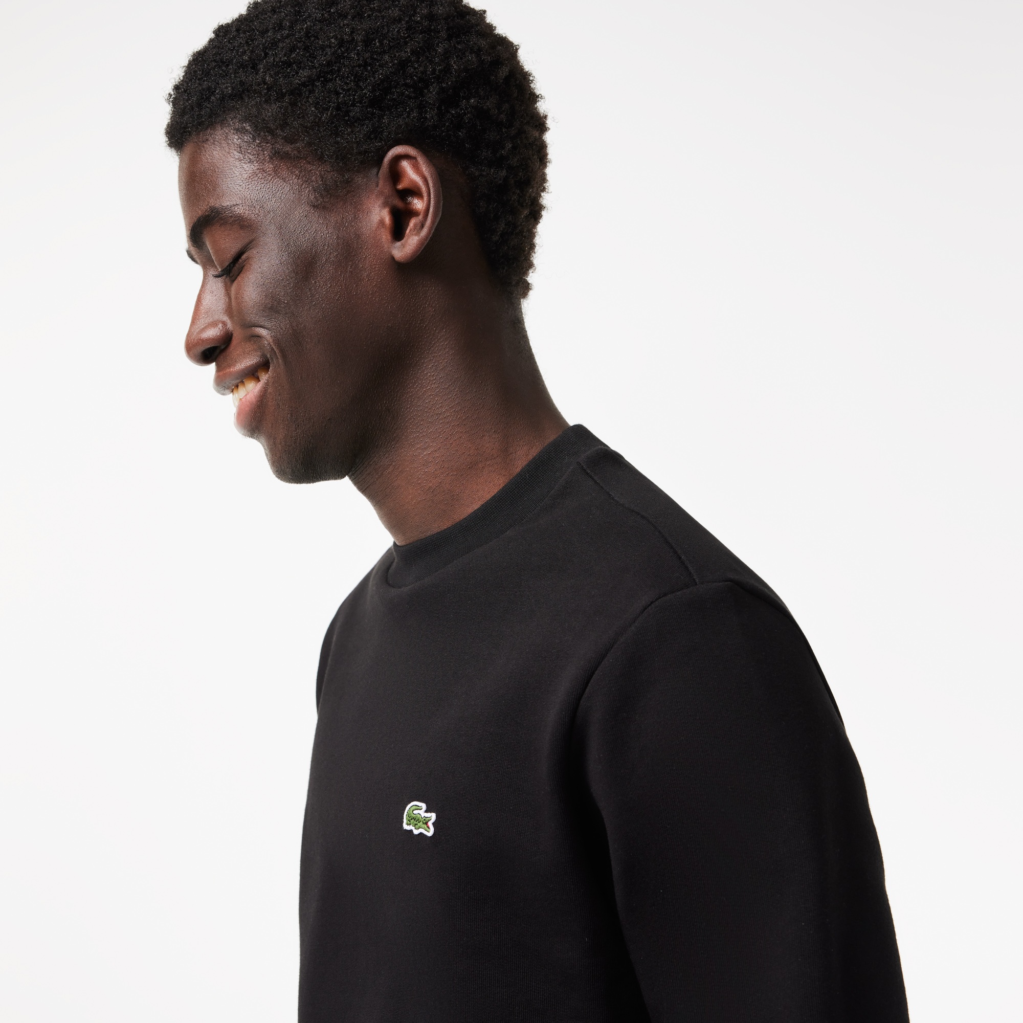 Lacoste Erkek Classic Fit Bisiklet Yaka Organik Pamuk Siyah Sweatshirt