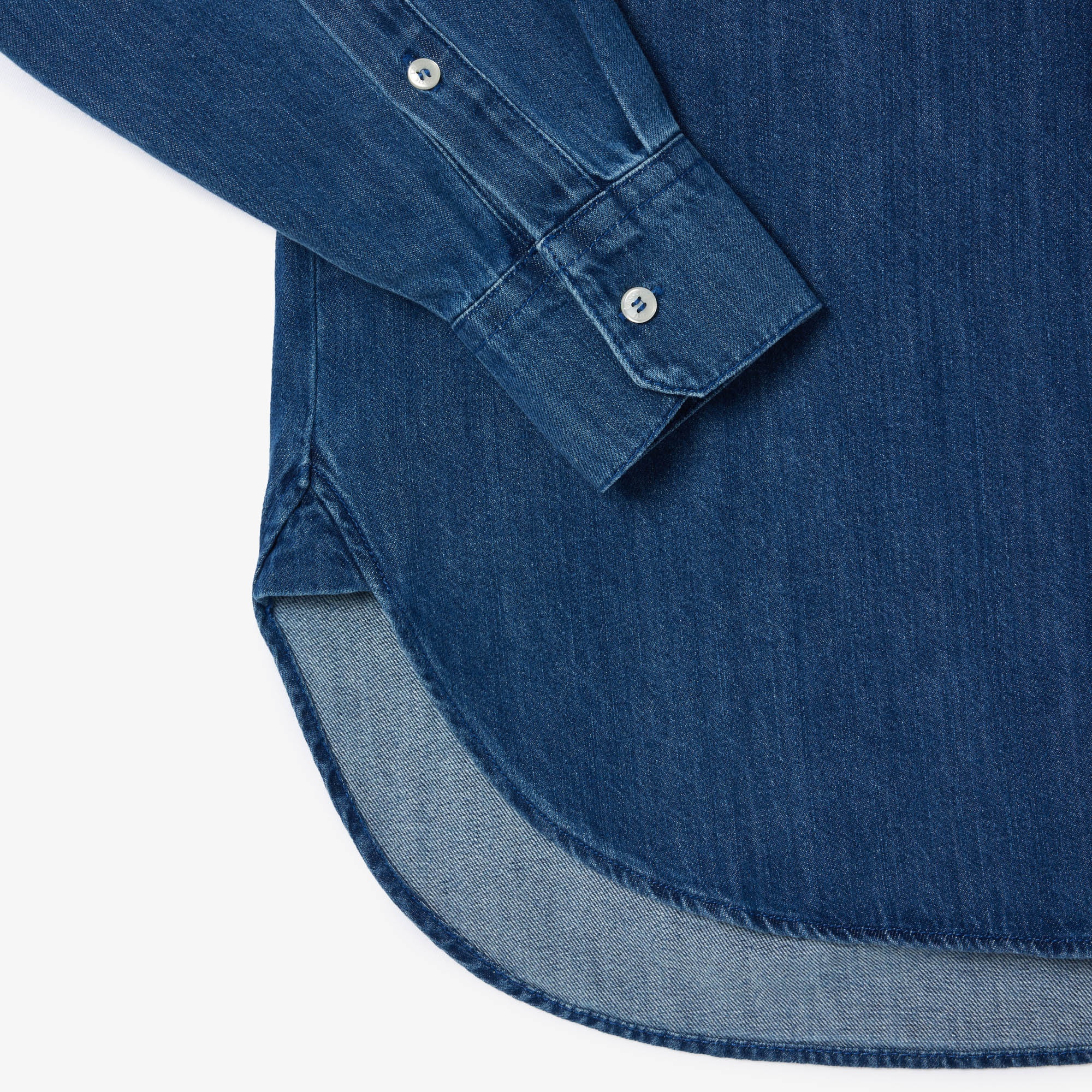 Lacoste Kadın Relaxed Fit Denim Lacivert Gömlek