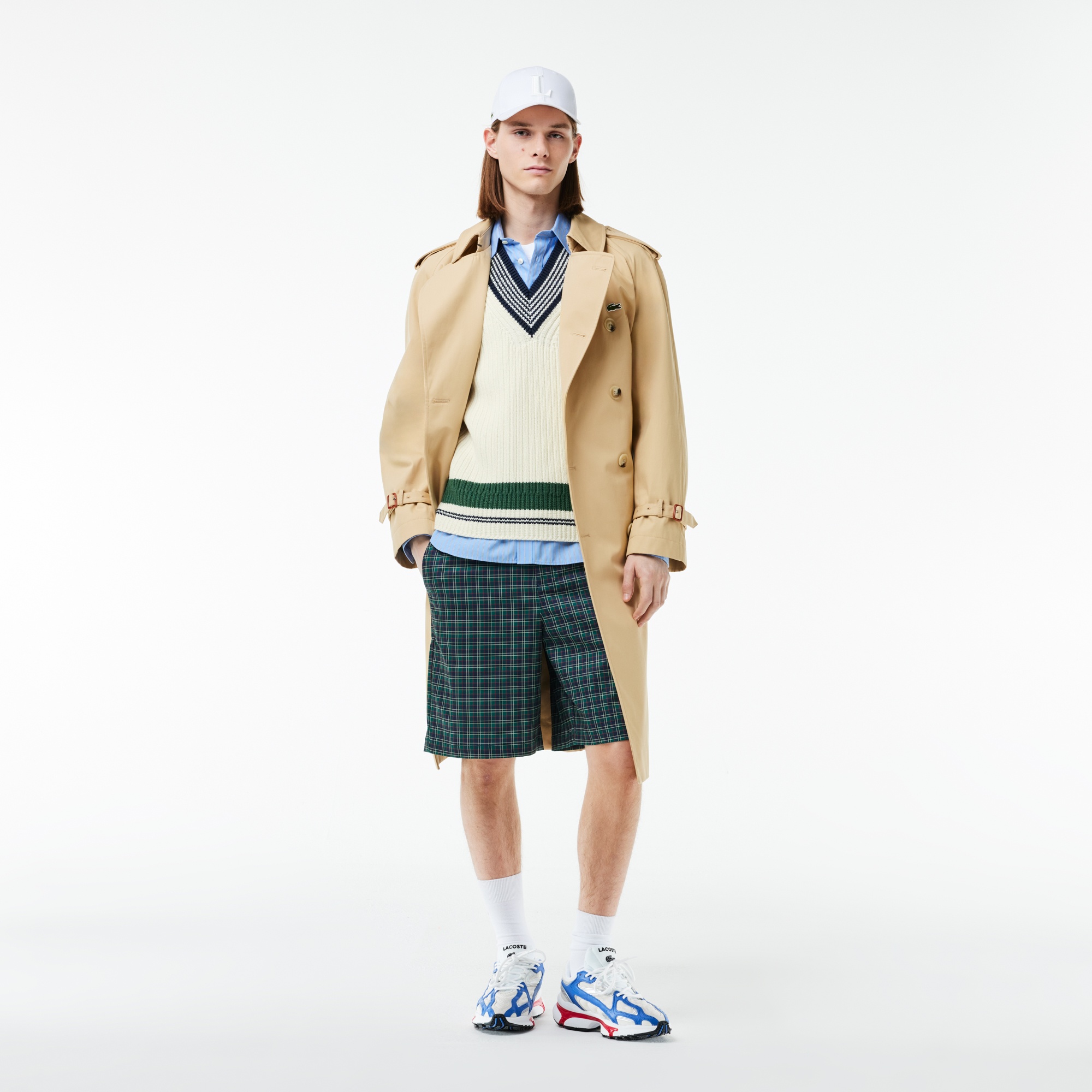 Lacoste Unisex Relaxed Fit Renk Bloklu Beyaz Süveter