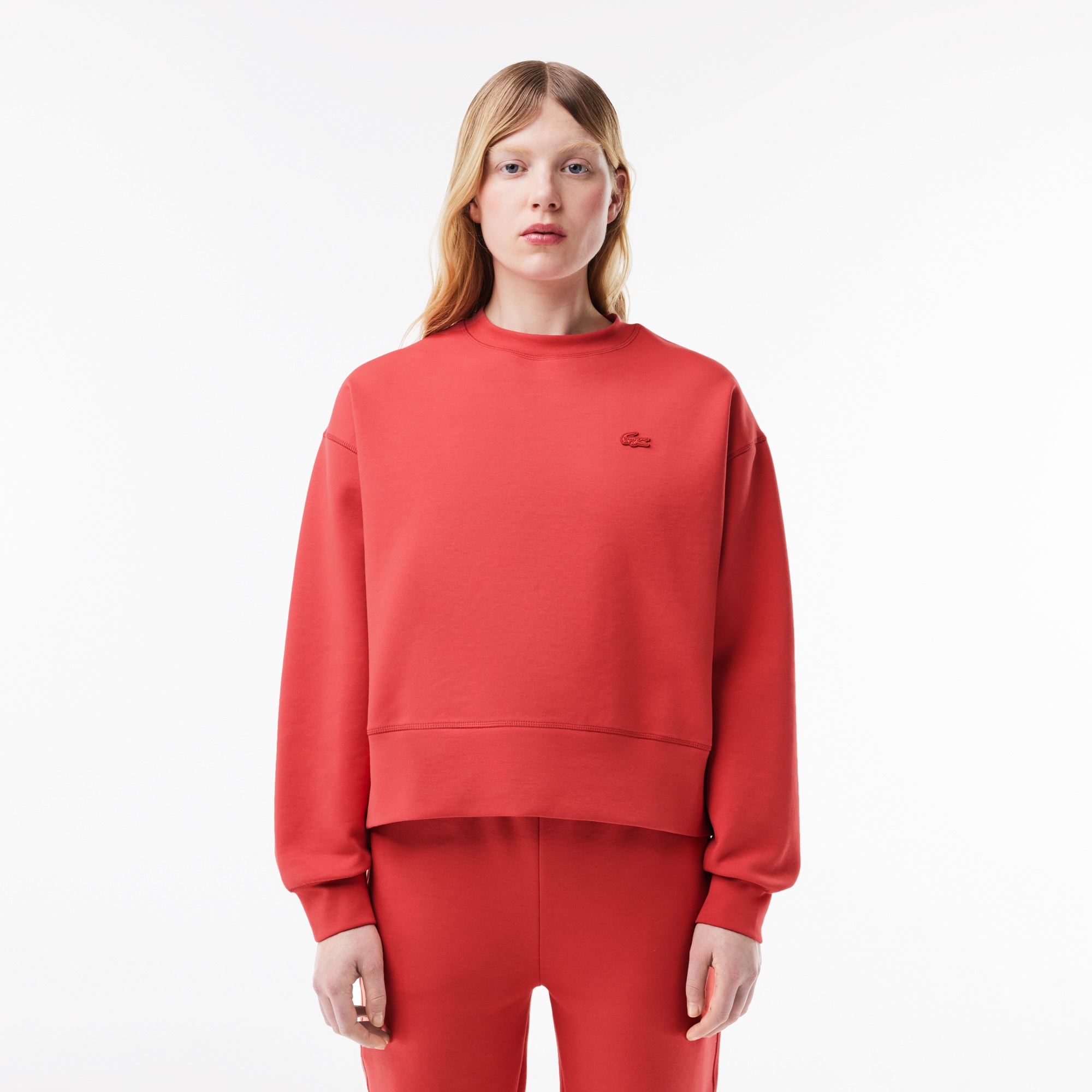 Lacoste Kadın Bisiklet Yaka Kırmızı Sweatshirt