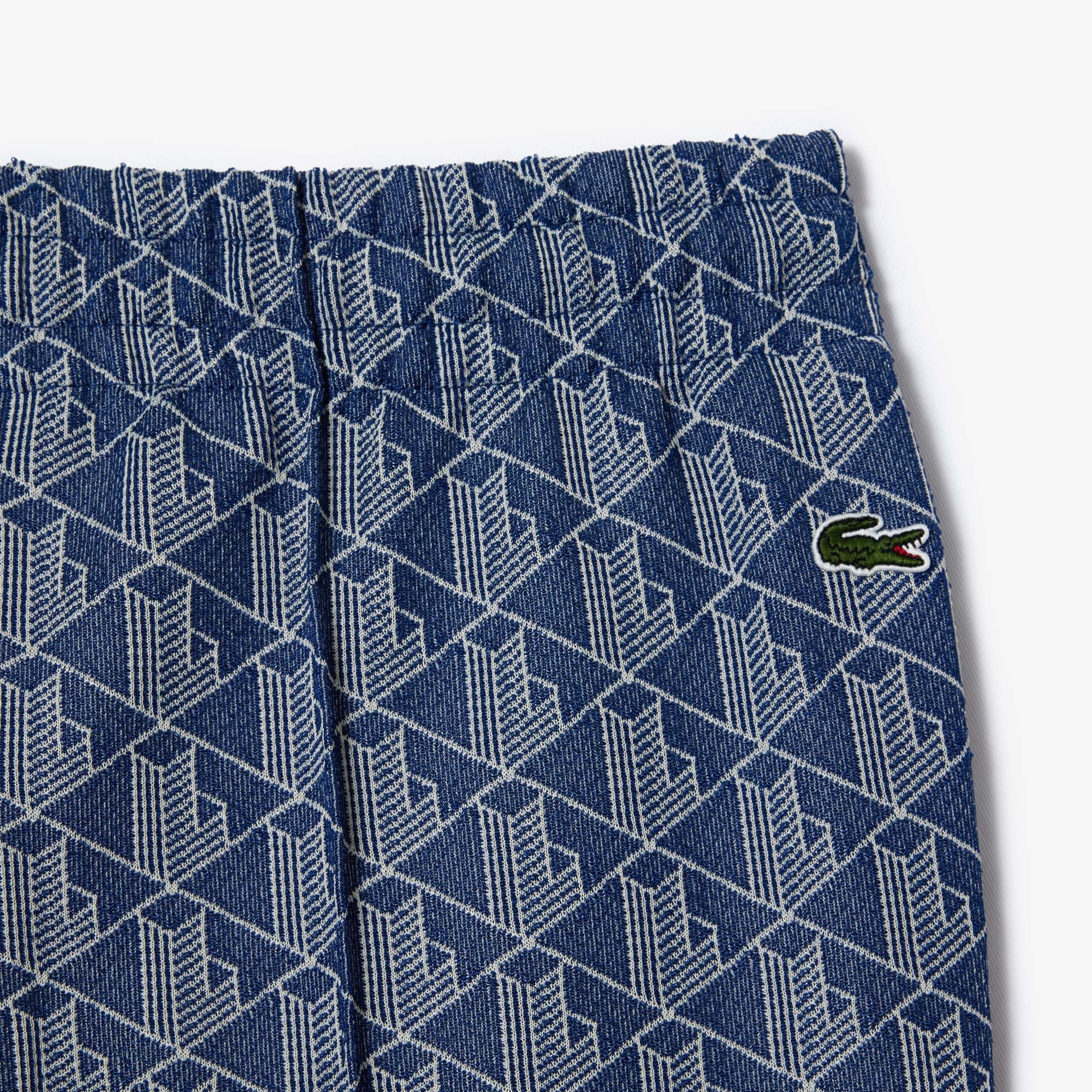 Lacoste Kadın Straight Fit Monogram Mavi Eşofman Altı