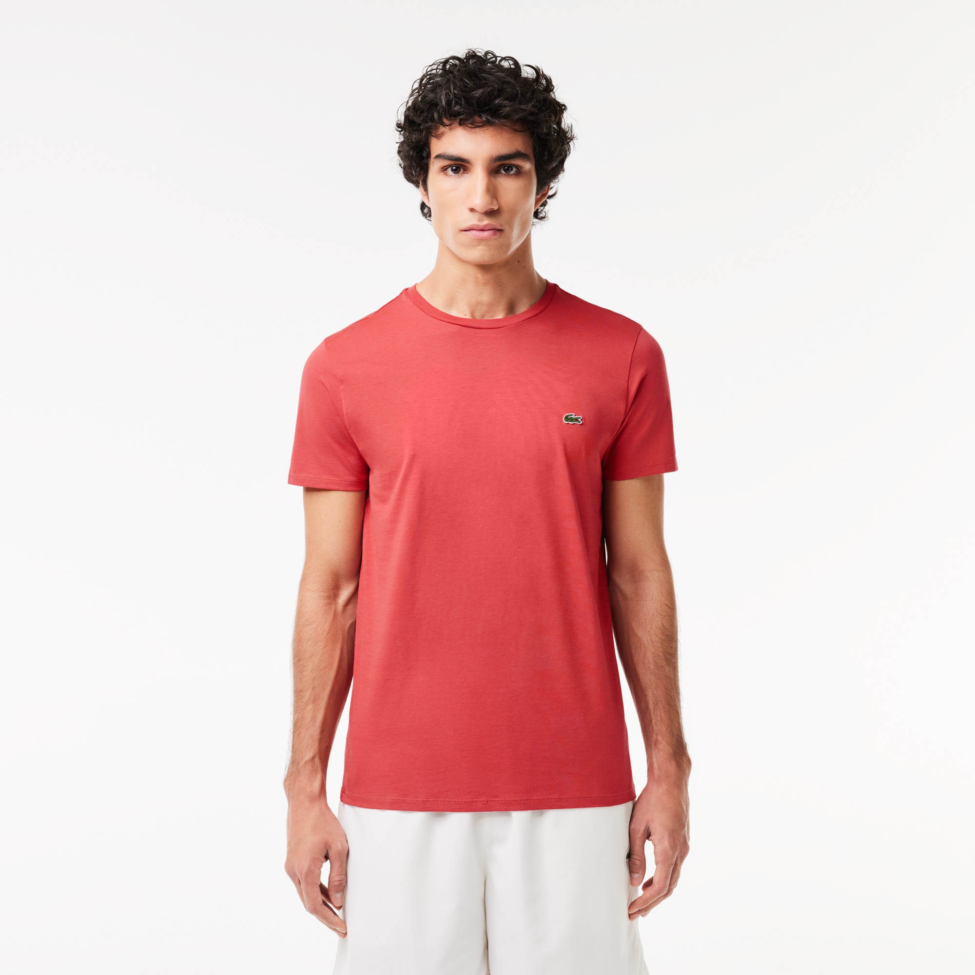 Lacoste Erkek Regular Fit Bisiklet Yaka Pembe T-Shirt