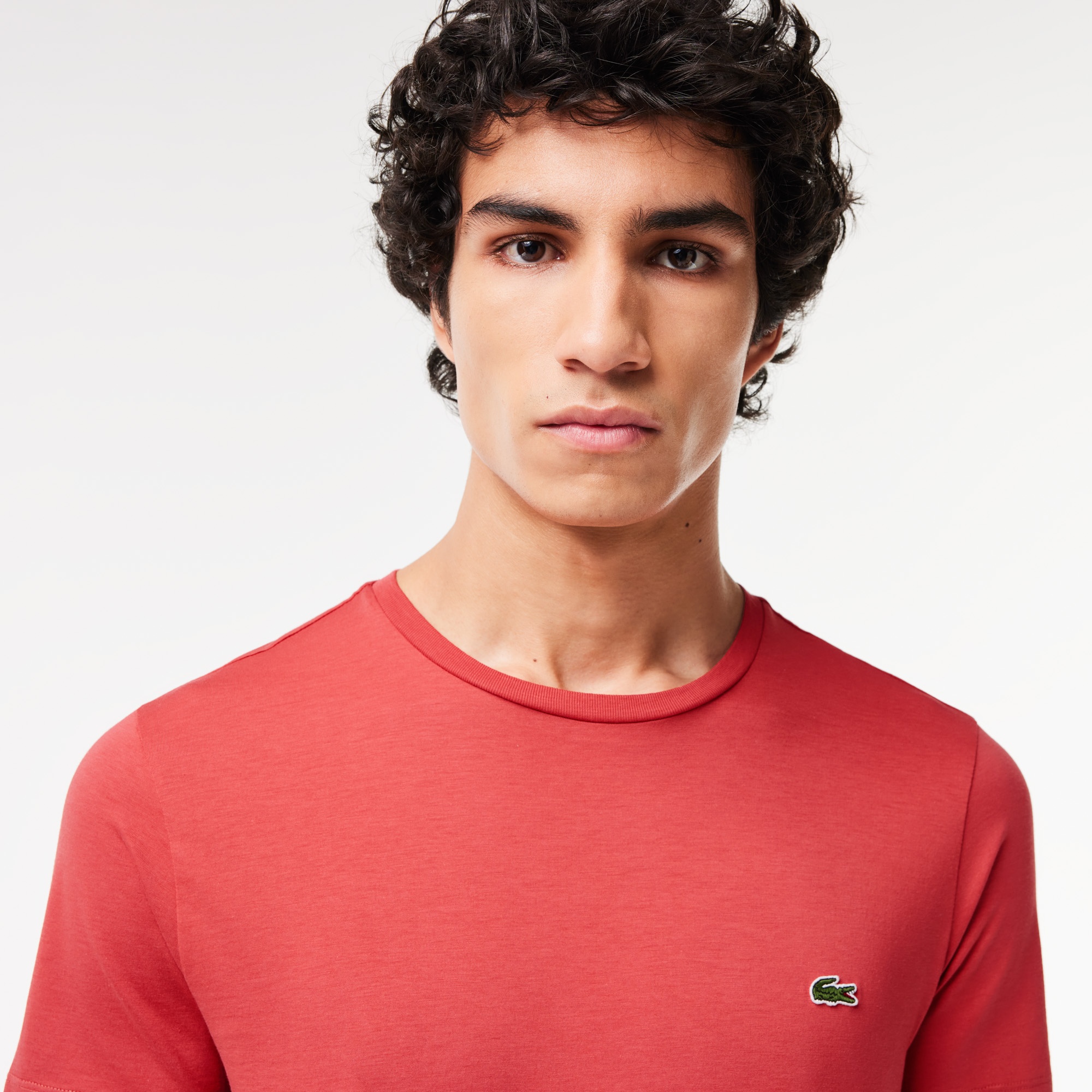 Lacoste Erkek Regular Fit Bisiklet Yaka Pembe T-Shirt