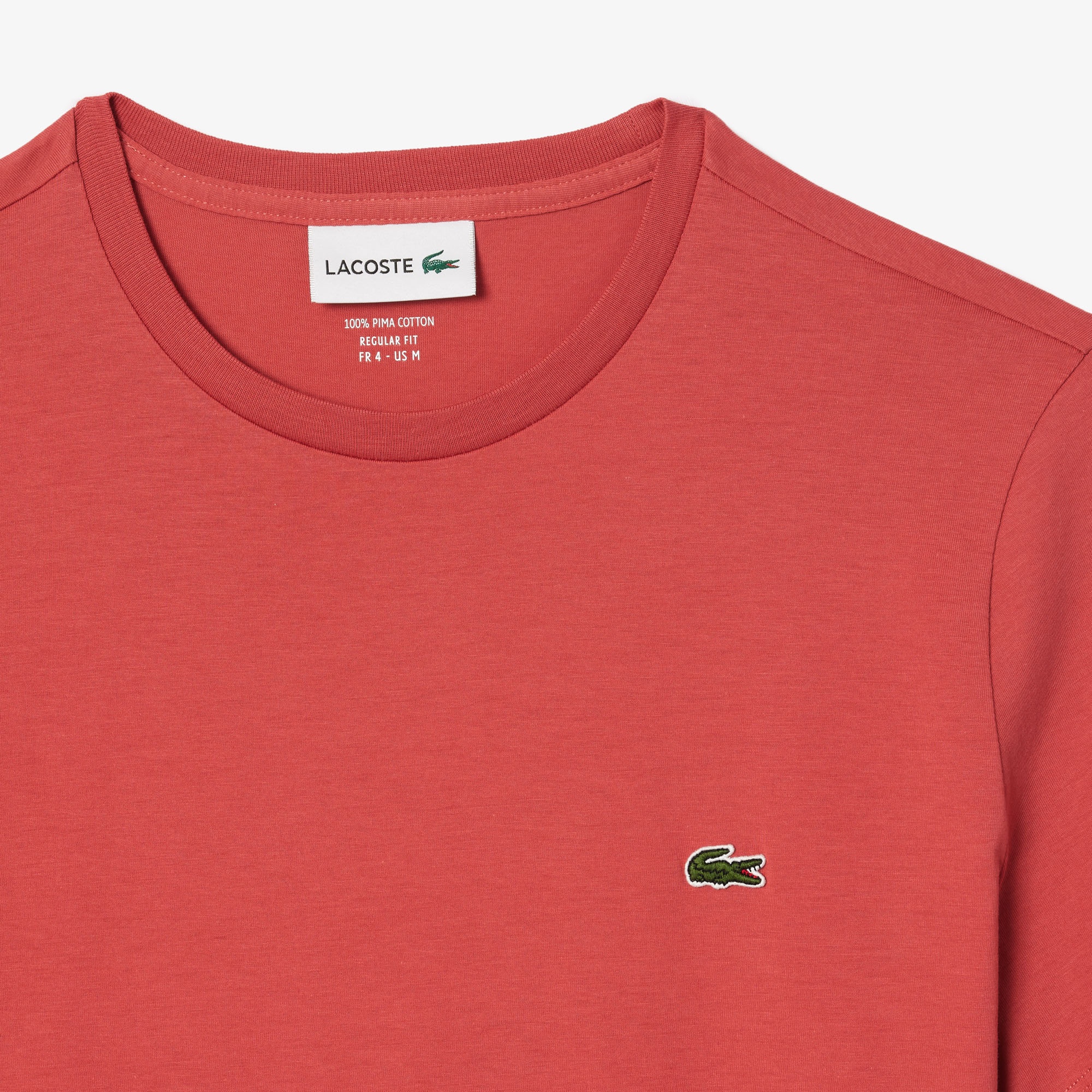 Lacoste Erkek Regular Fit Bisiklet Yaka Pembe T-Shirt