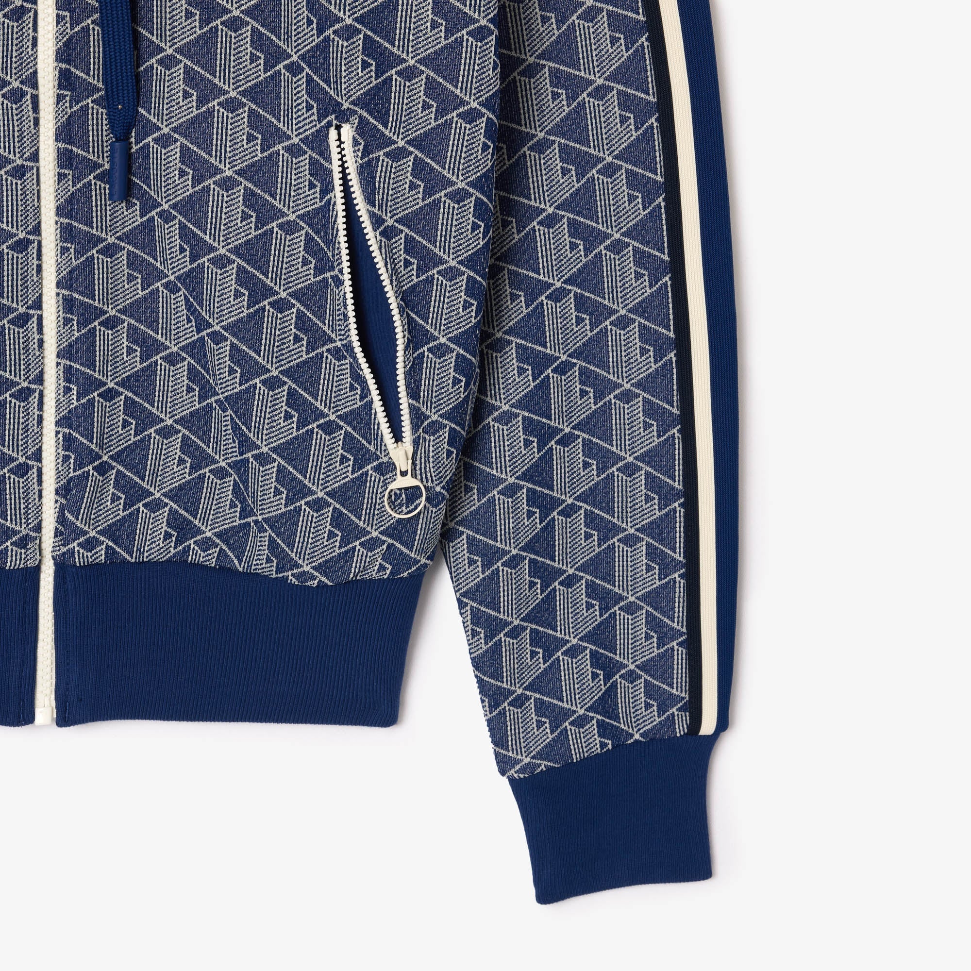 Lacoste Kadın Regular Fit Kapüşonlu Monogram Mavi Sweatshirt