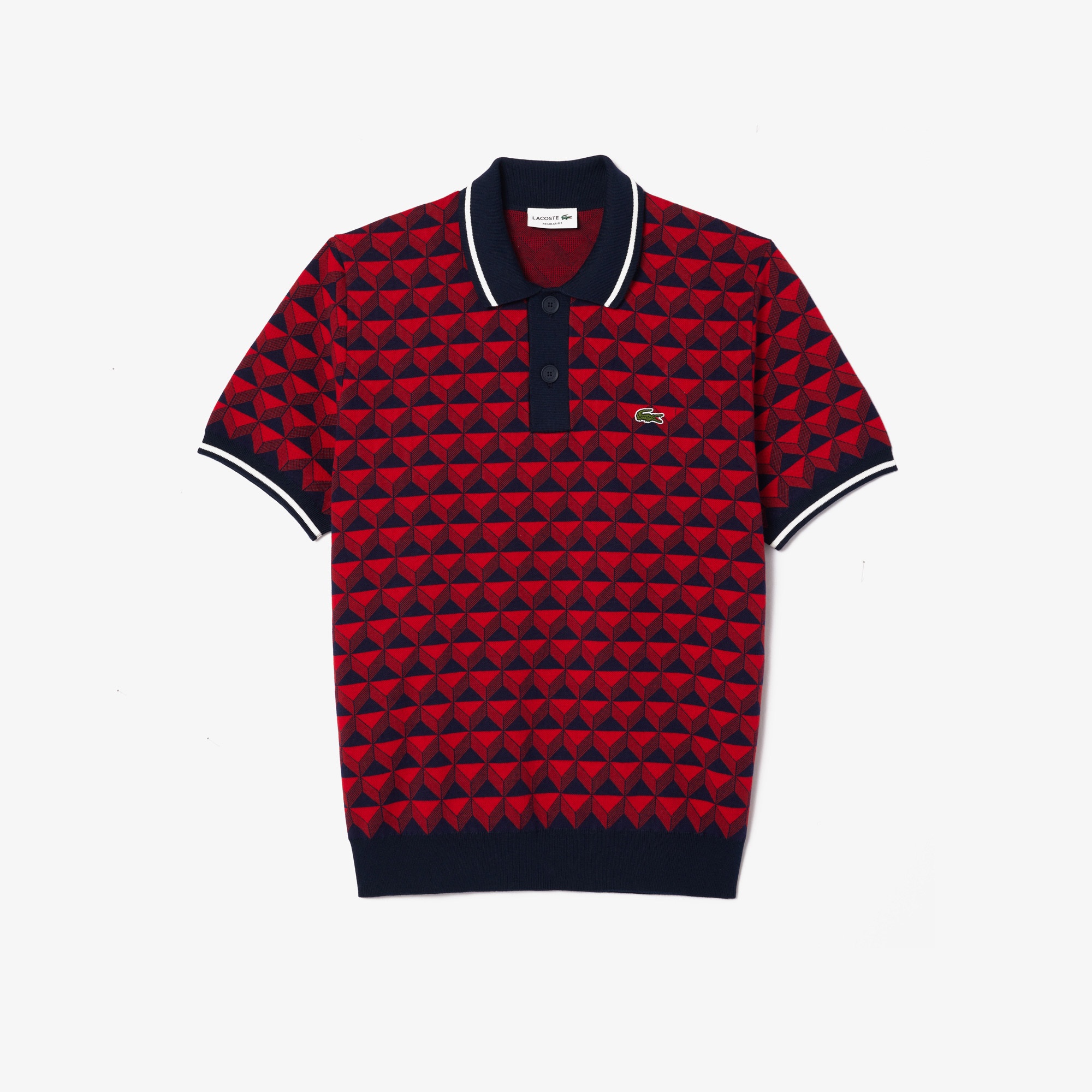 Lacoste Erkek Regular Fit Polo Yaka Monogram Bordo Triko