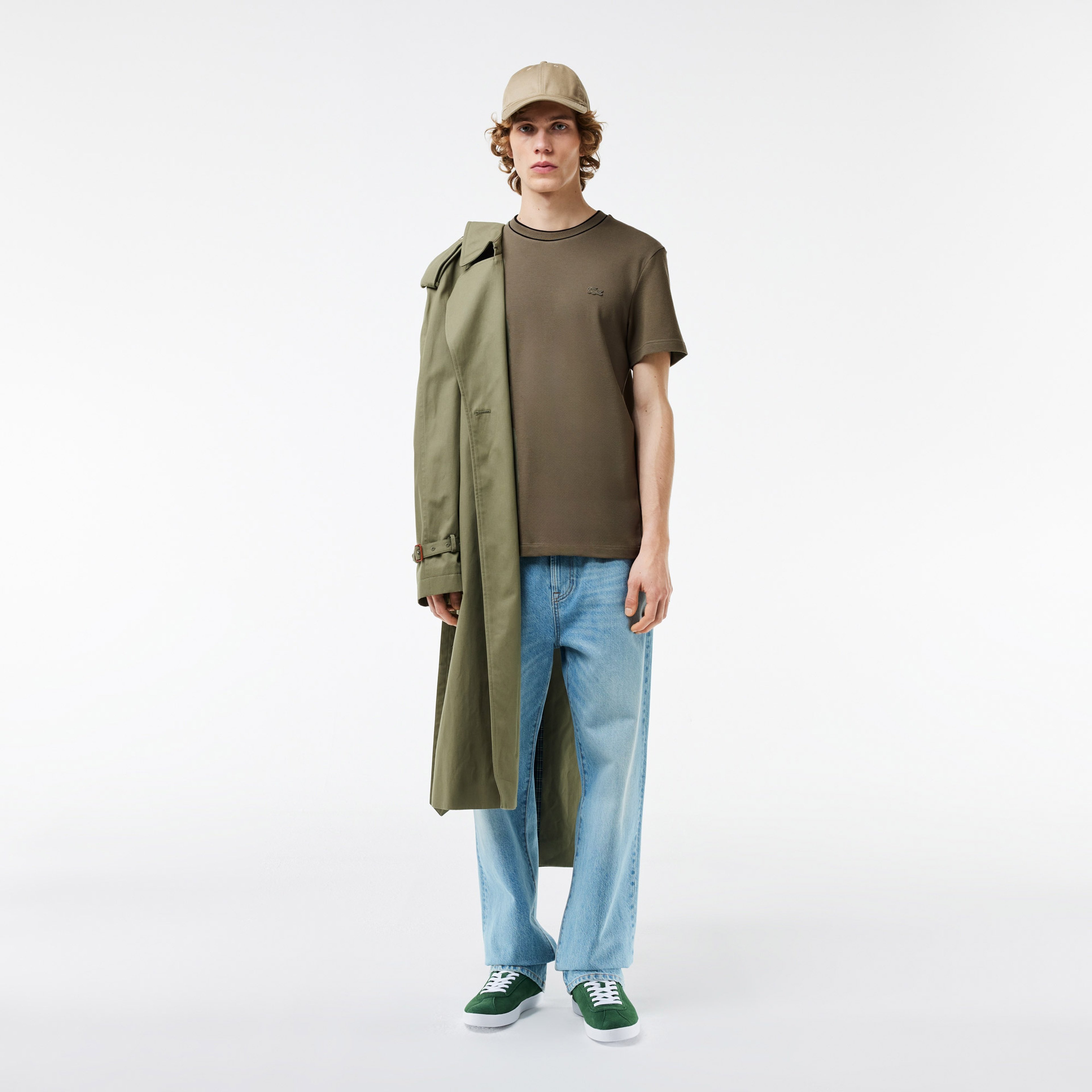 Erkek Regular Fit Bisiklet Yaka Haki T-Shirt