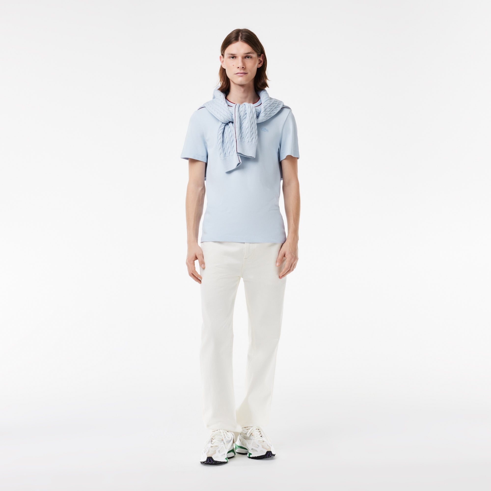 Lacoste Erkek Regular Fit Bisiklet Yaka Açık Mavi T-Shirt