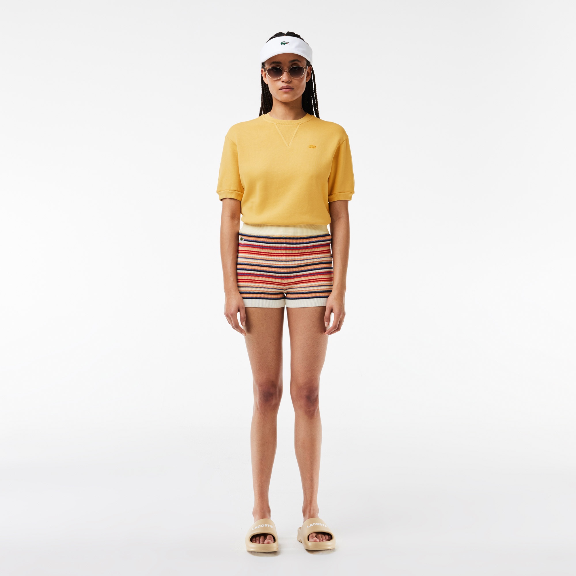Lacoste Kadın Regular Fit Bisiklet Yaka Sarı T-Shirt