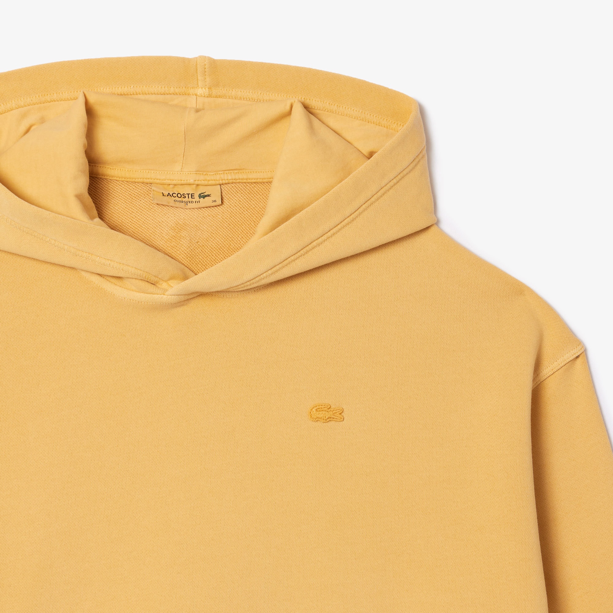 Lacoste Kadın Oversize Fit Kapüşonlu Sarı Sweatshirt
