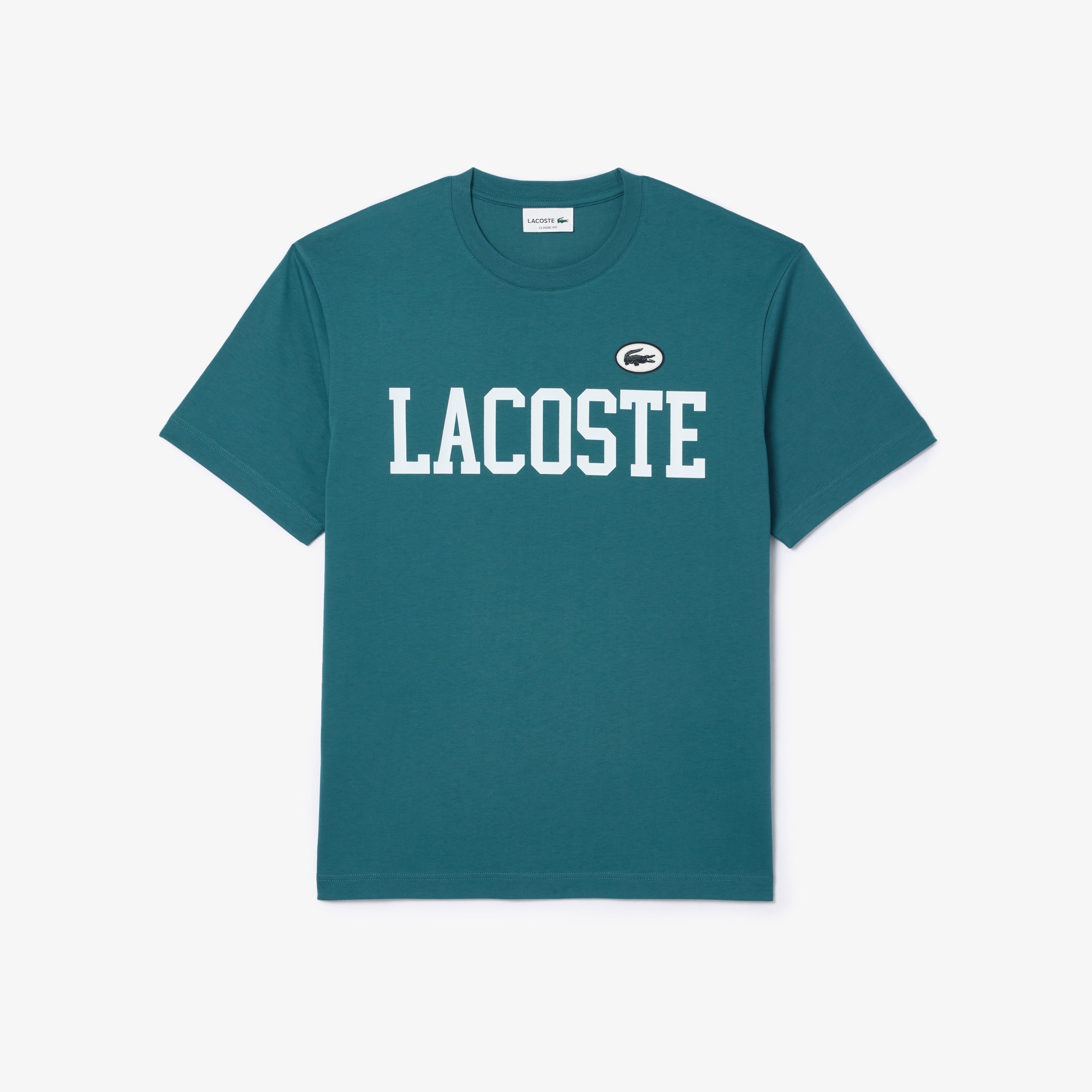 Lacoste Erkek Classic Fit Bisiklet Yaka Baskılı Mavi T-Shirt