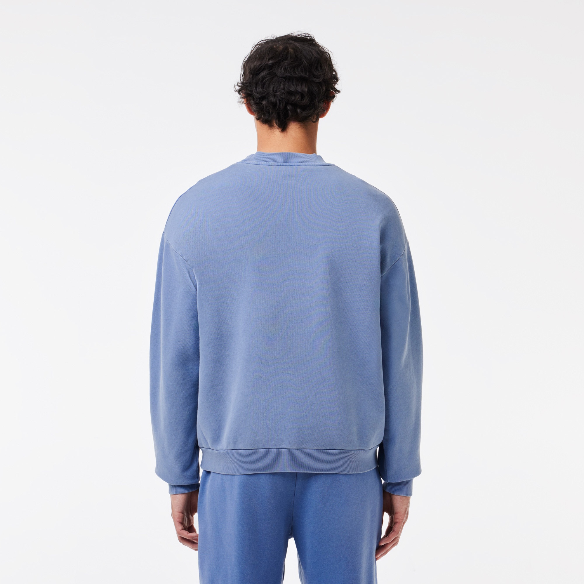 Lacoste Erkek Loose Fit Bisiklet Yaka Mavi Sweatshirt