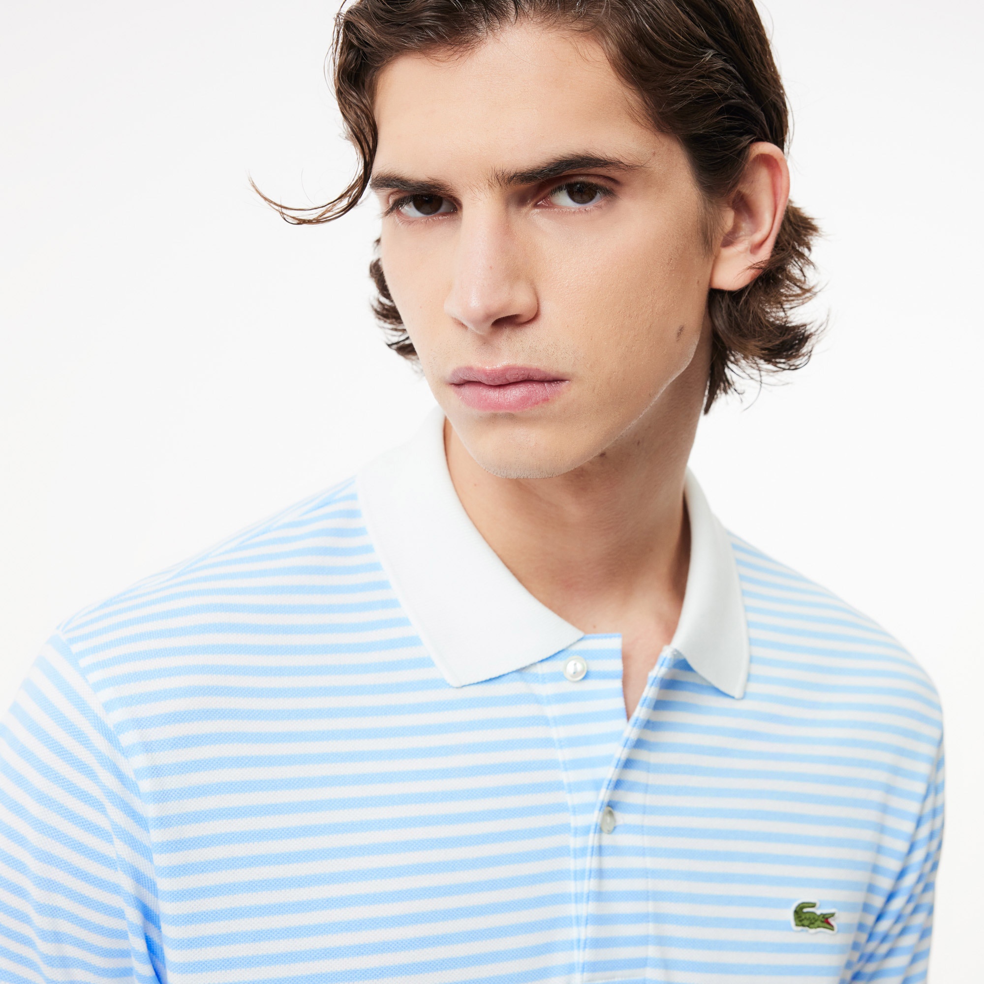 Lacoste Erkek Classic Fit Çizgili Mavi Polo