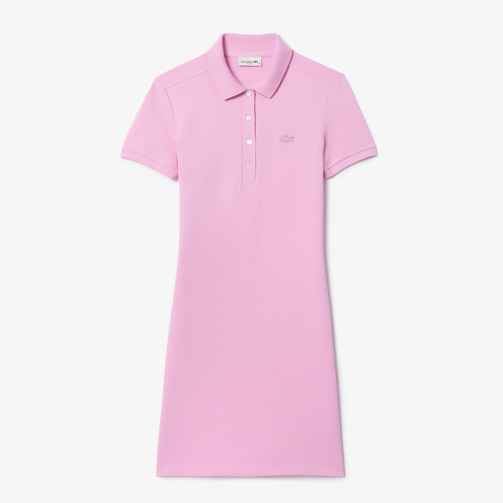 Lacoste Kadın Straight Fit Polo Yaka Pembe Elbise