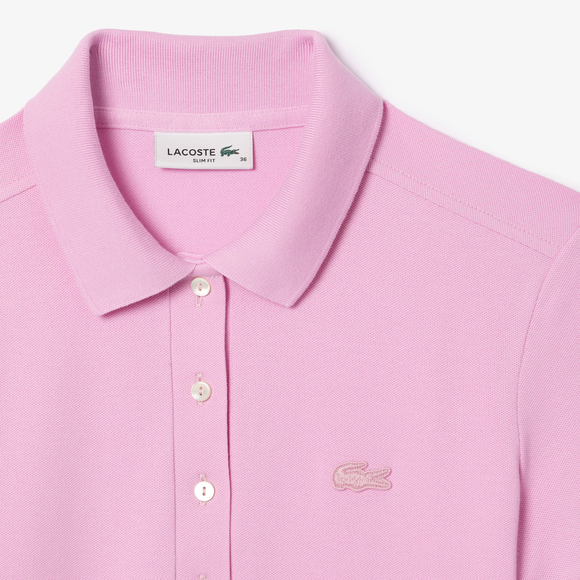 Lacoste Kadın Straight Fit Polo Yaka Pembe Elbise