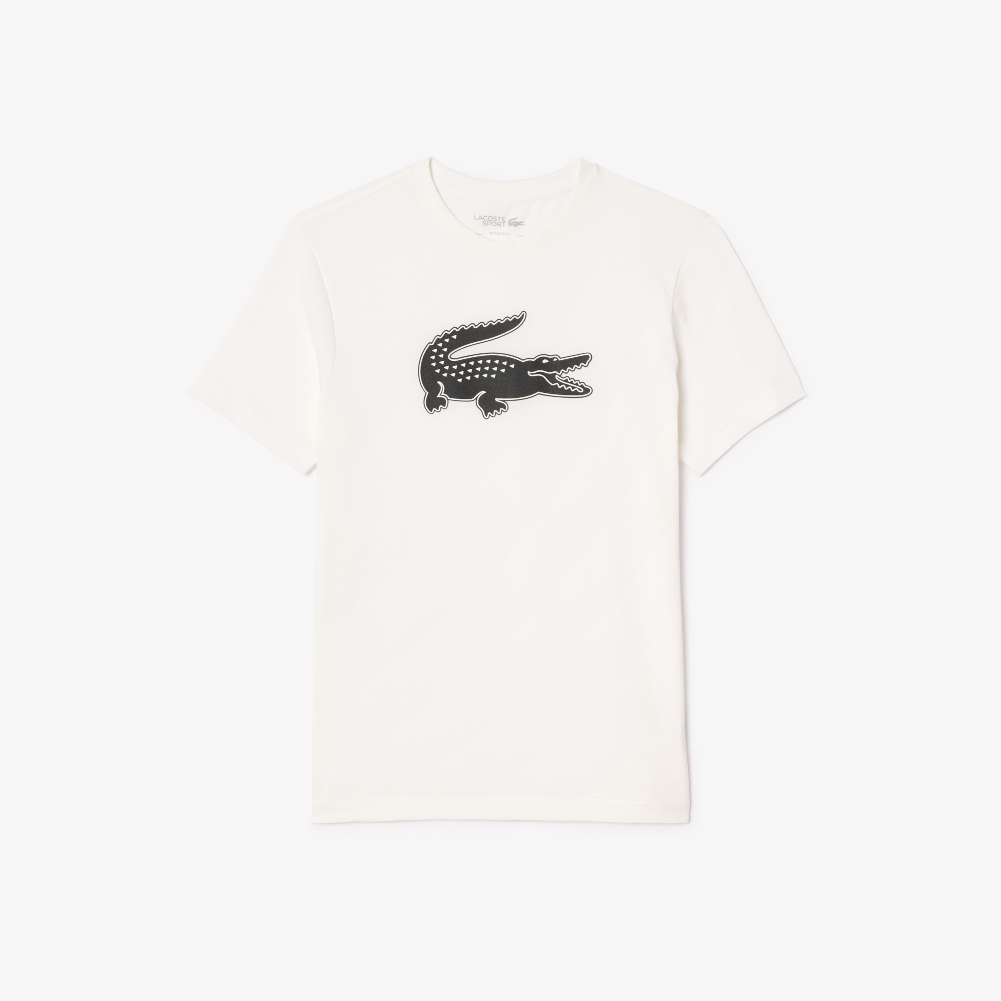 Lacoste Erkek Regular Fit Bisiklet Yaka Baskılı Beyaz T-Shirt