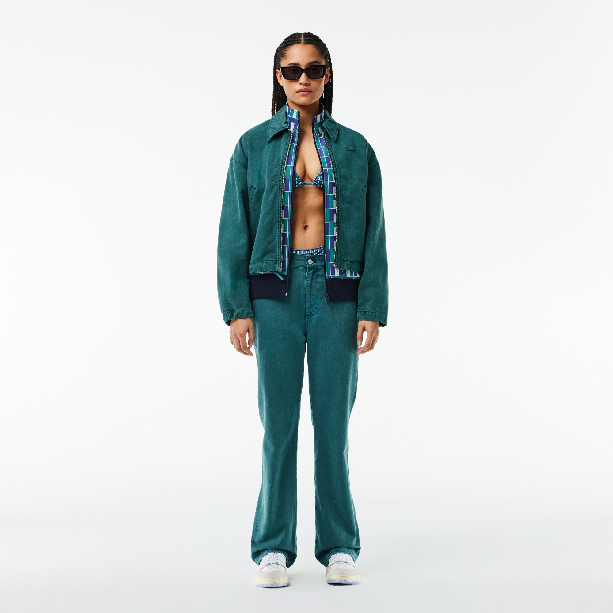 Lacoste Unisex Regular Fit Fermuarlı Desenli Renkli Sweatshirt