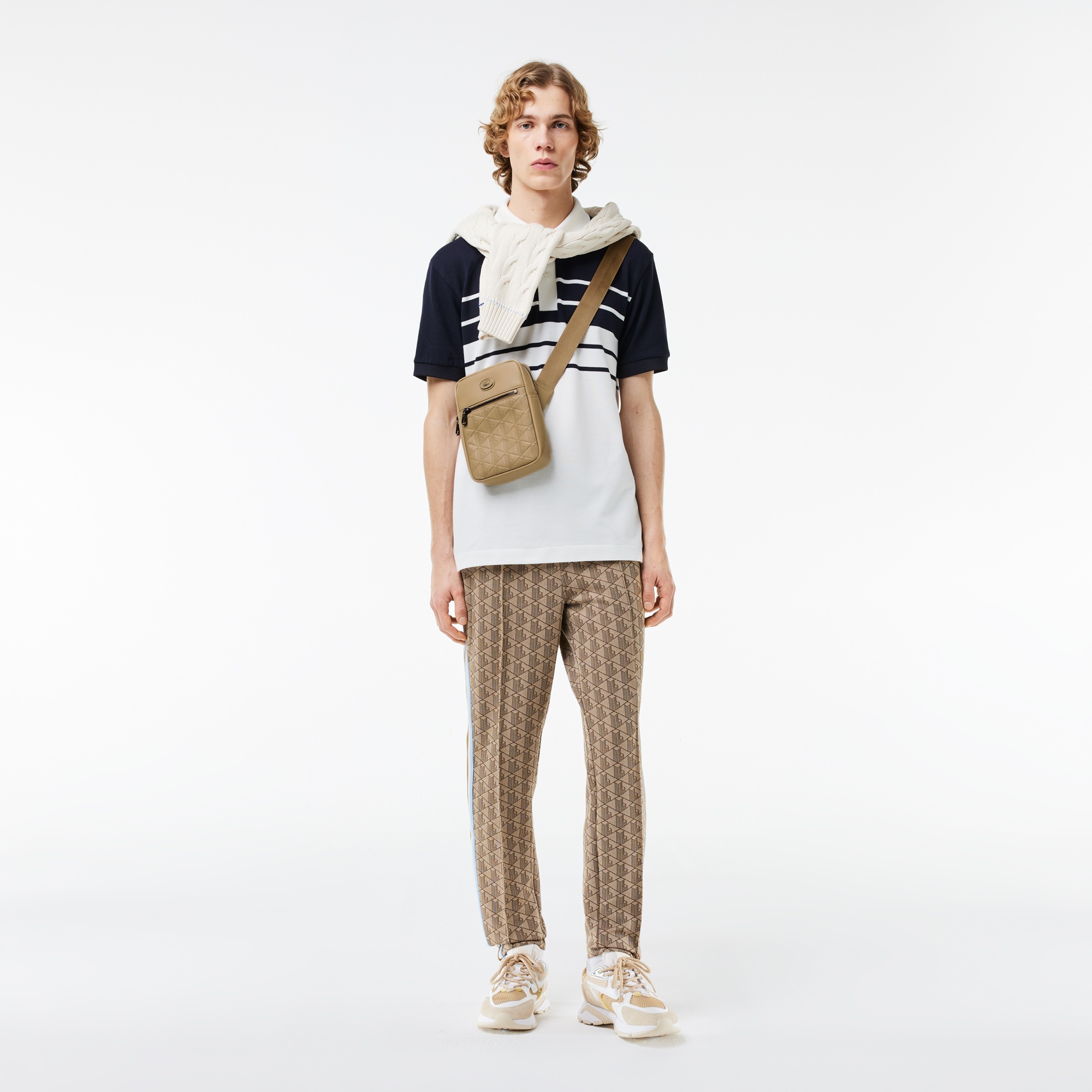 Lacoste Erkek Monogram Bej Postacı Çantası