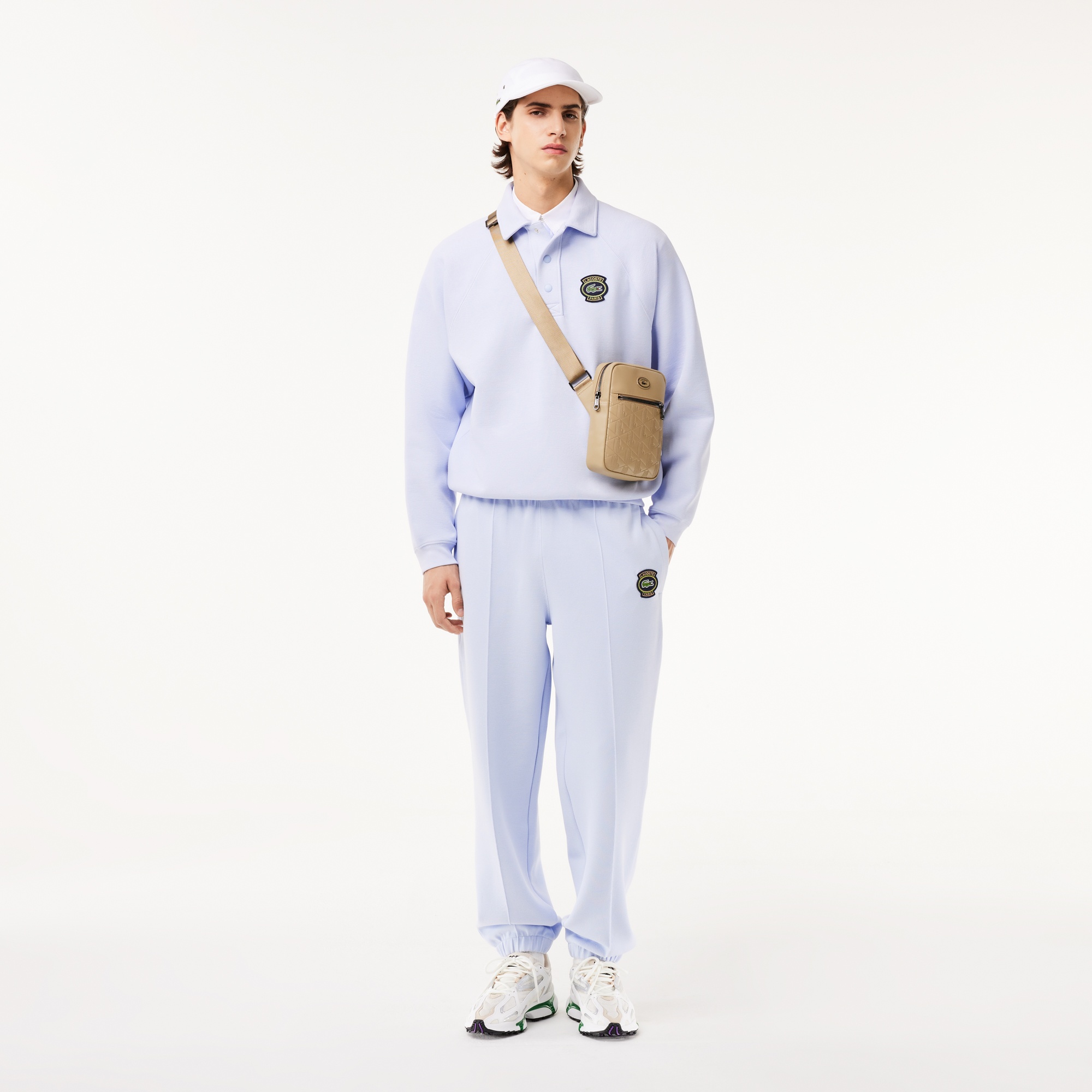 Lacoste Erkek Loose Fit Polo Yaka Mavi Sweatshirt