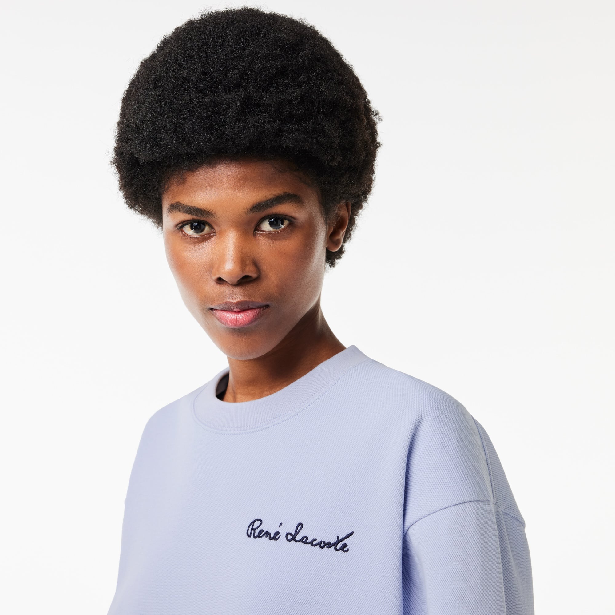 Lacoste Kadın Bisiklet Yaka Mavi Sweatshirt