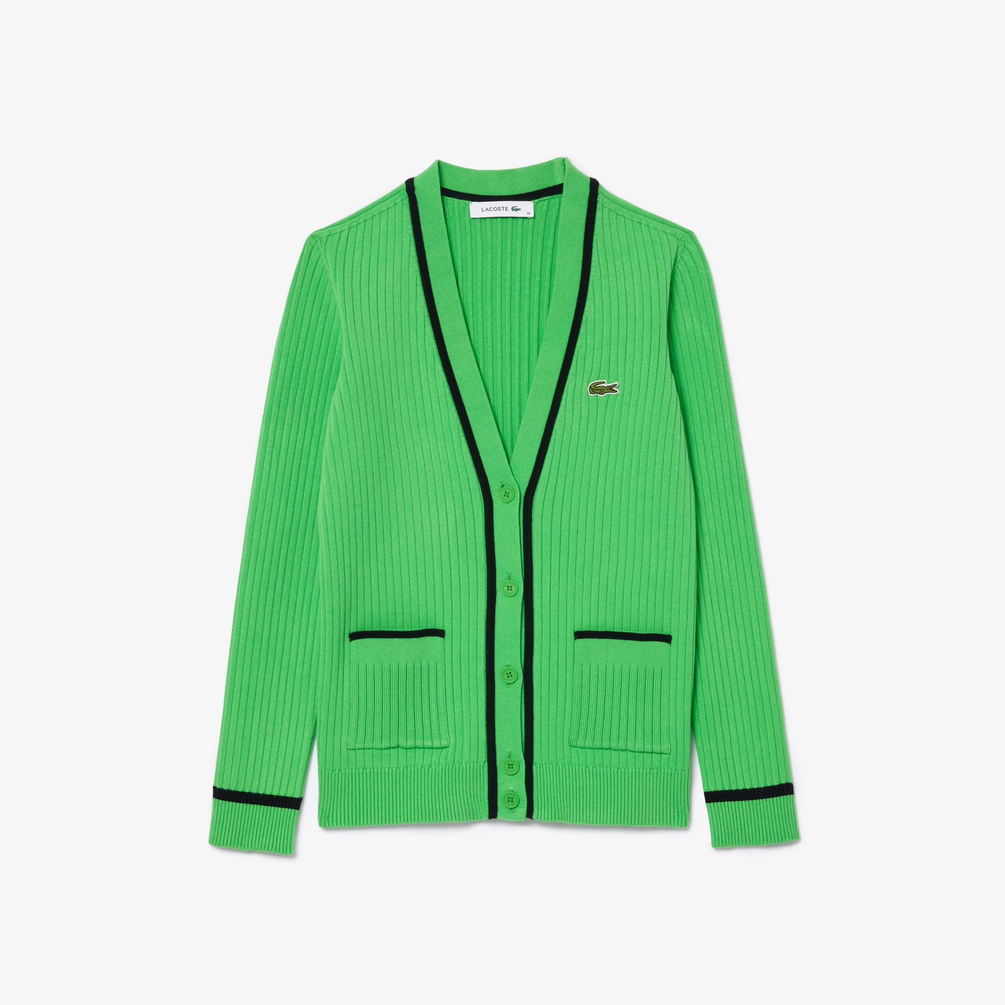 Lacoste Kadın V Yaka Yeşil Hırka