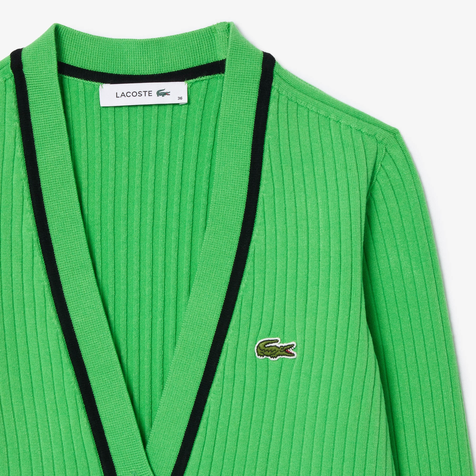 Lacoste Kadın V Yaka Yeşil Hırka