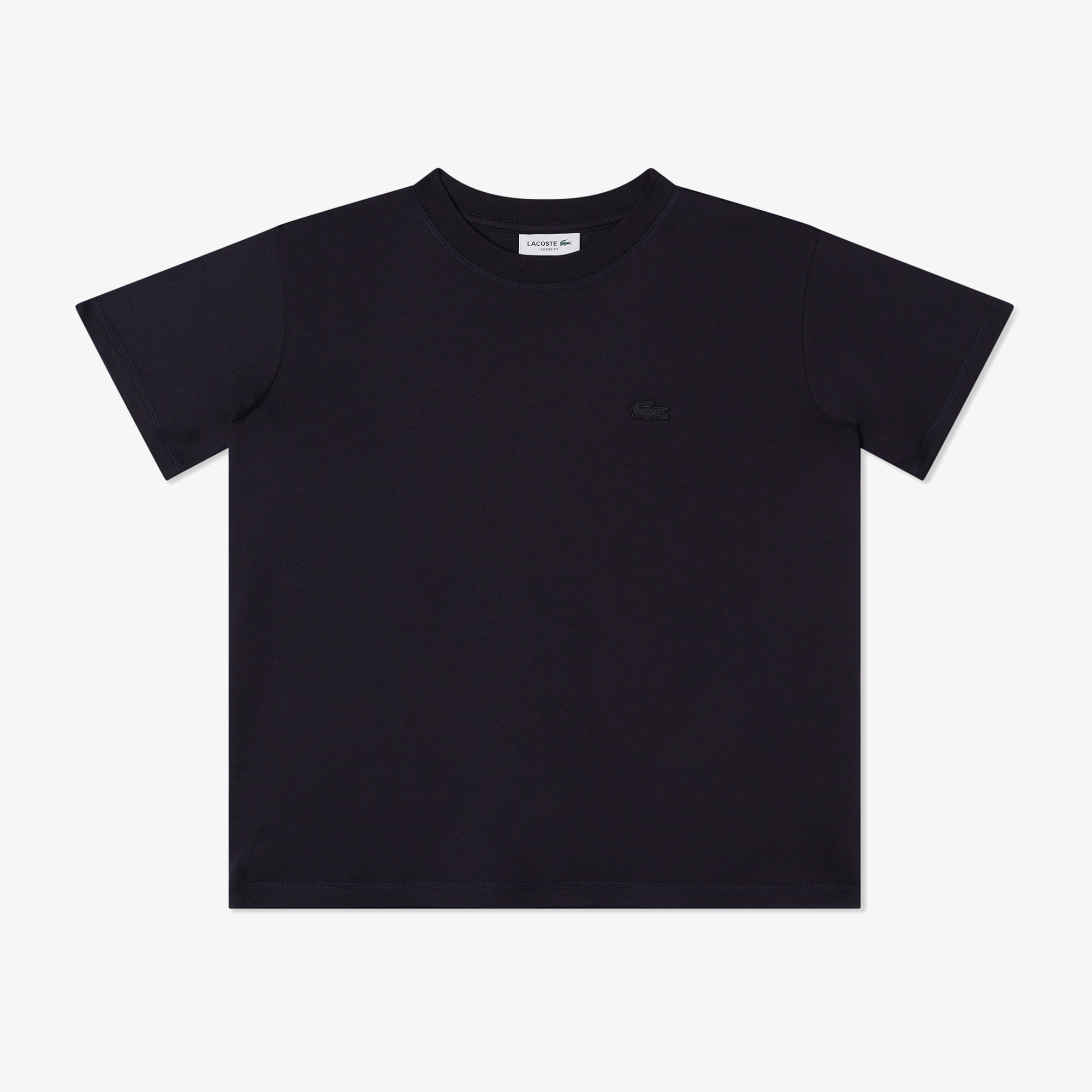 Lacoste Kadın Loose Fit Bisiklet Yaka Siyah T-Shirt