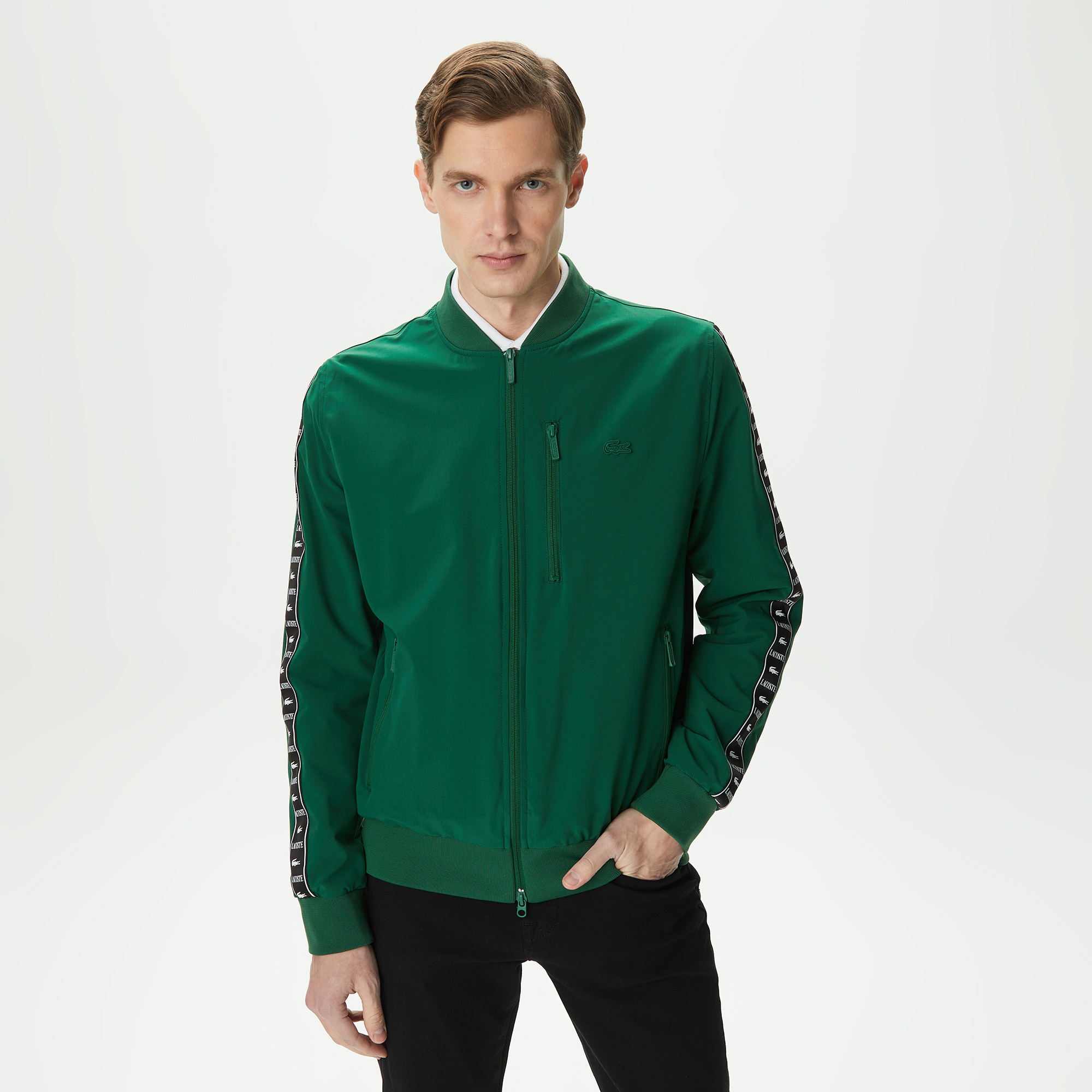 Lacoste Erkek Baskılı Yeşil Bomber Ceket