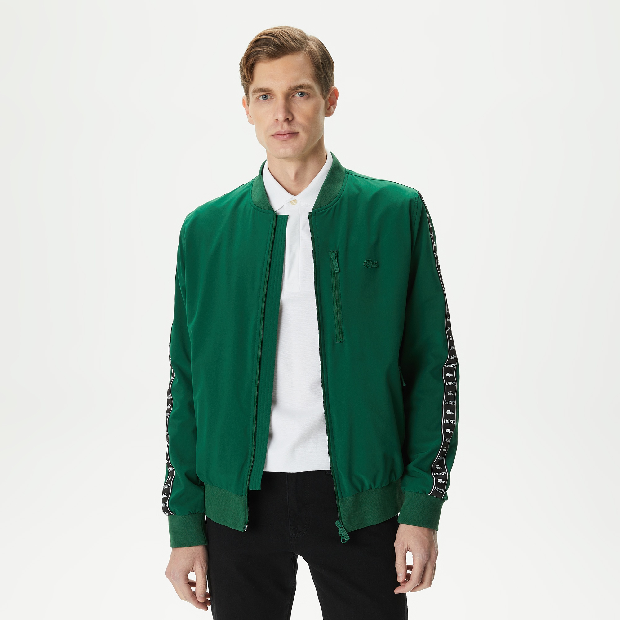 Lacoste Erkek Baskılı Yeşil Bomber Ceket