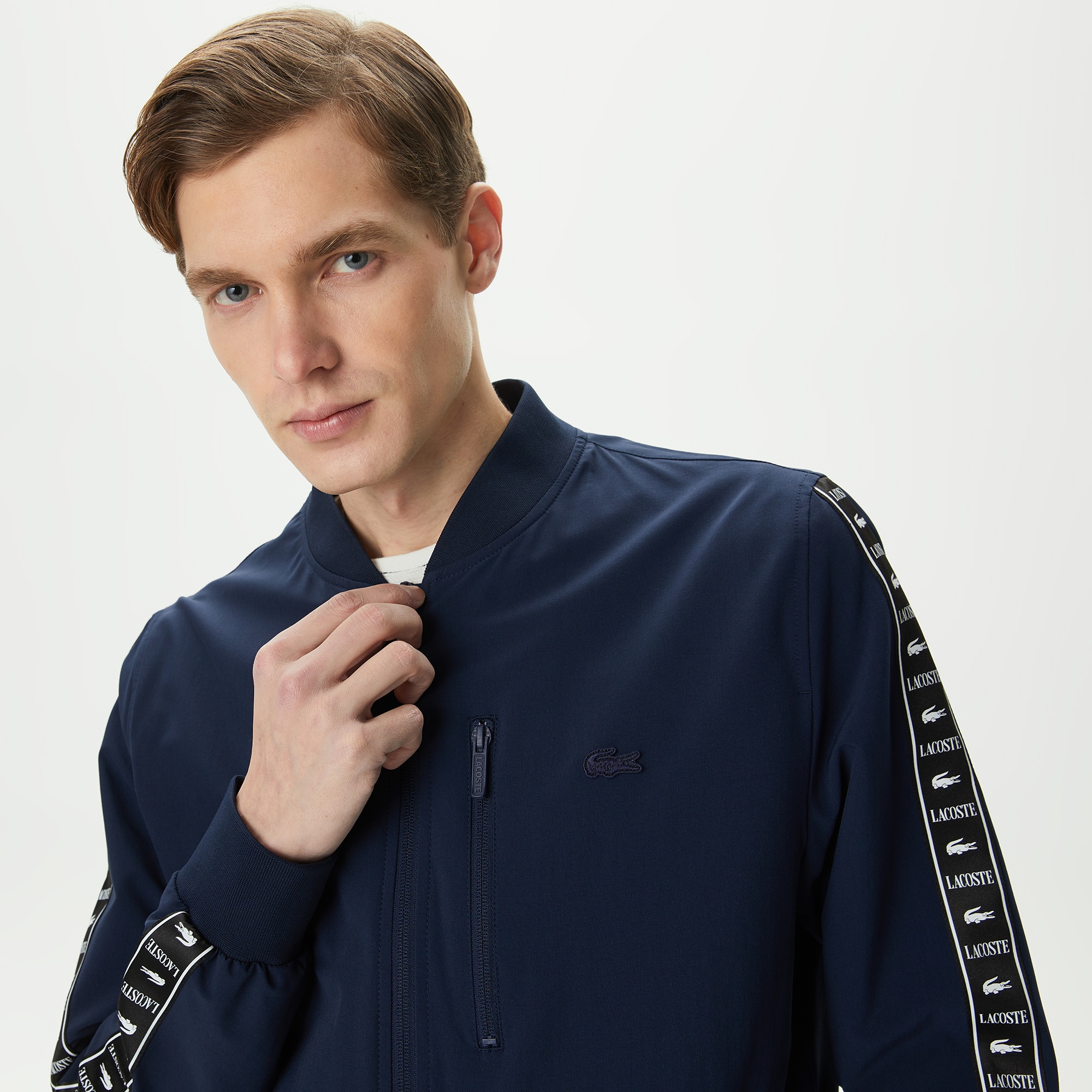 Lacoste Erkek Baskılı Lacivert Bomber Ceket