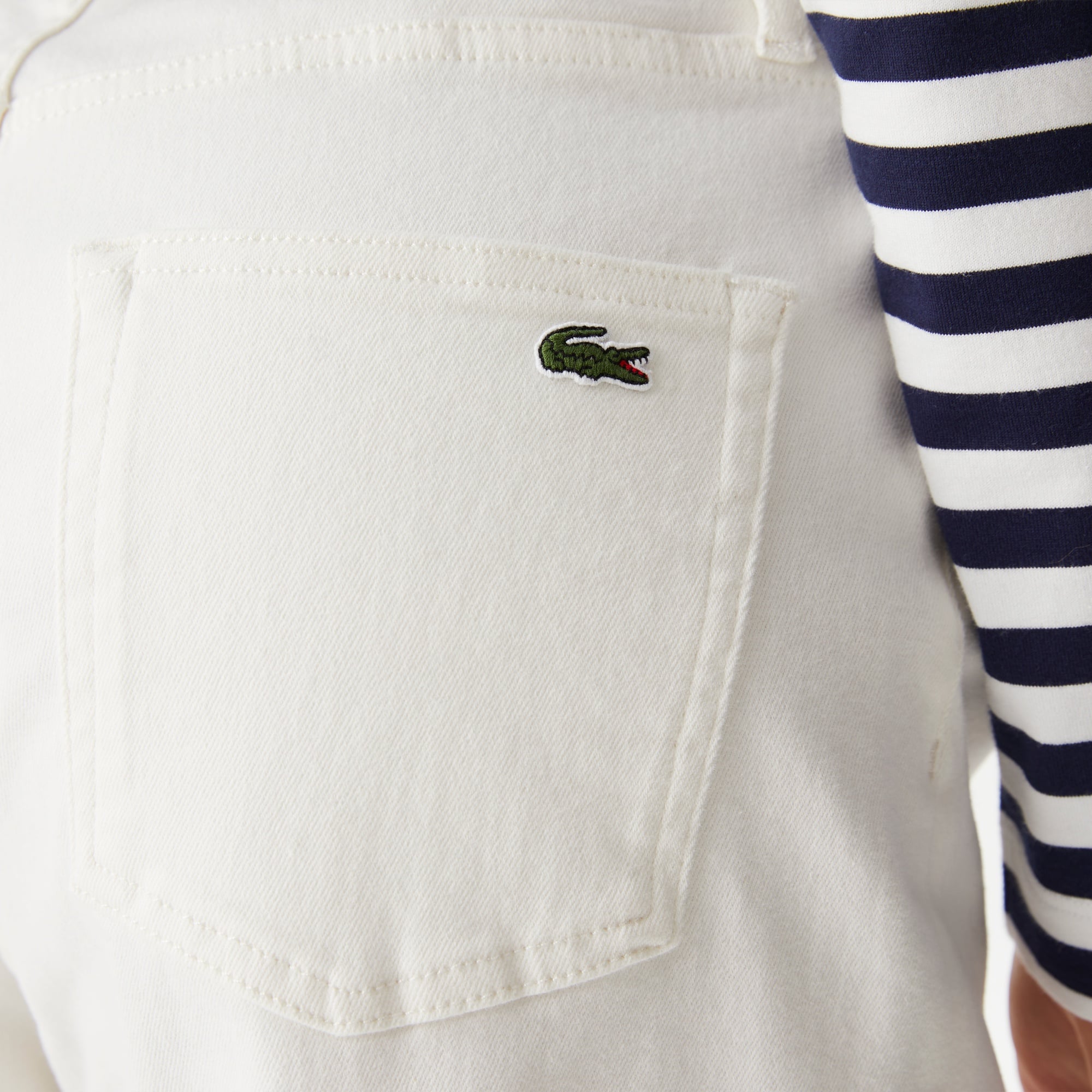 Lacoste Kadın Loose Fit Beyaz Jean Pantolon