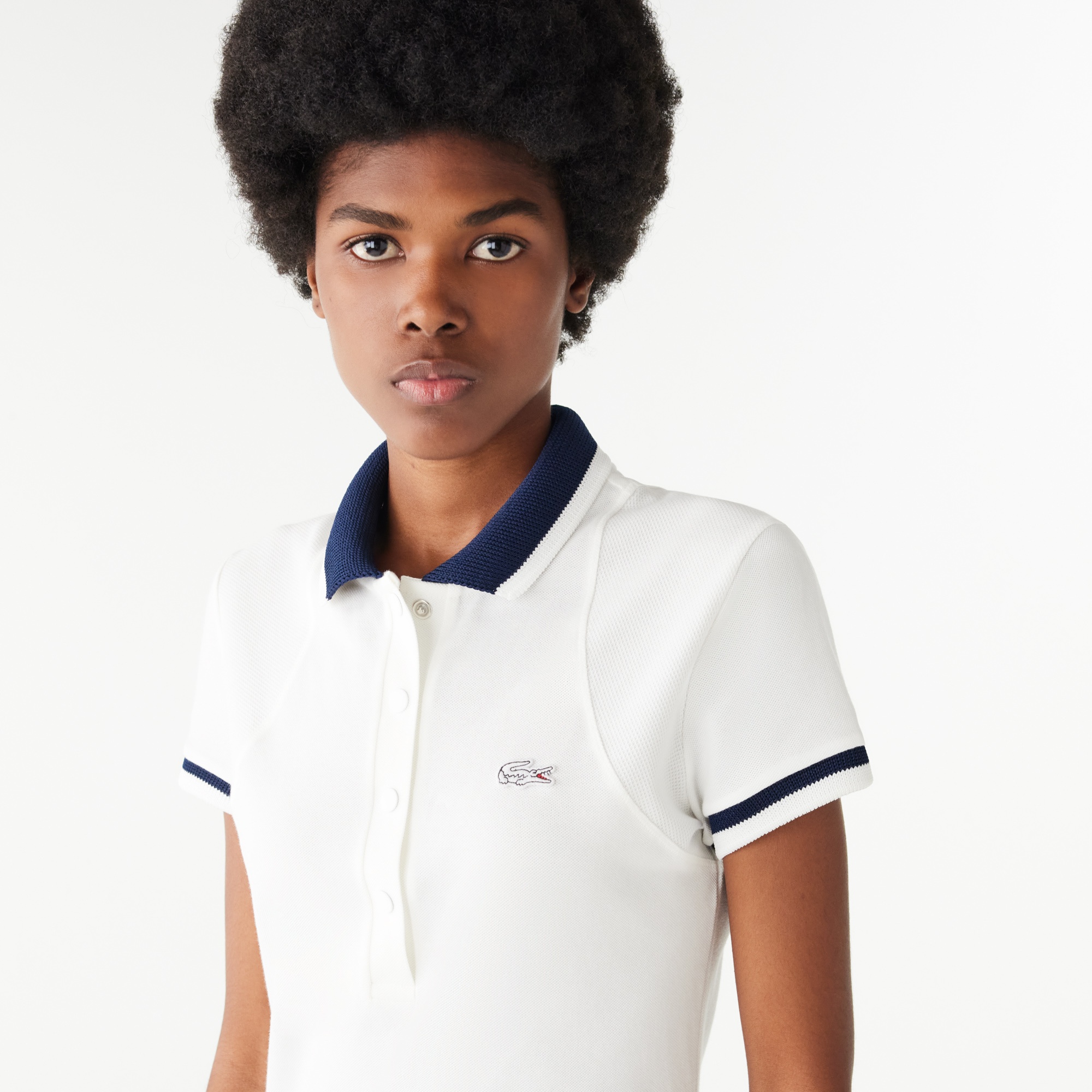Lacoste Kadın Straight Fit Beyaz Elbise