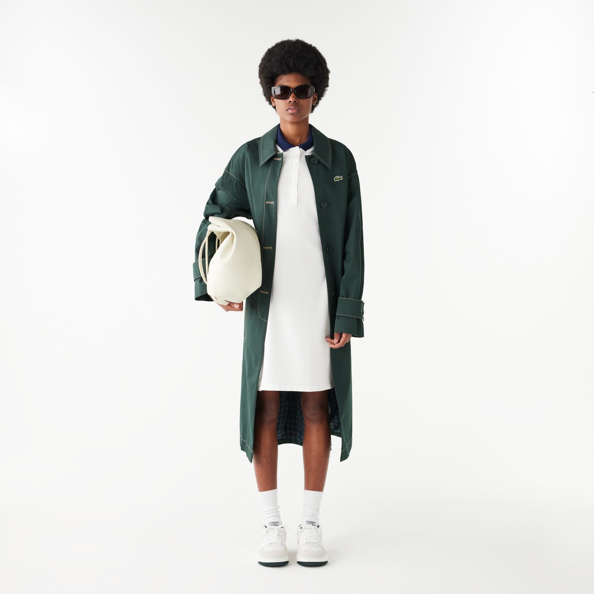 Lacoste Kadın Straight Fit Beyaz Elbise