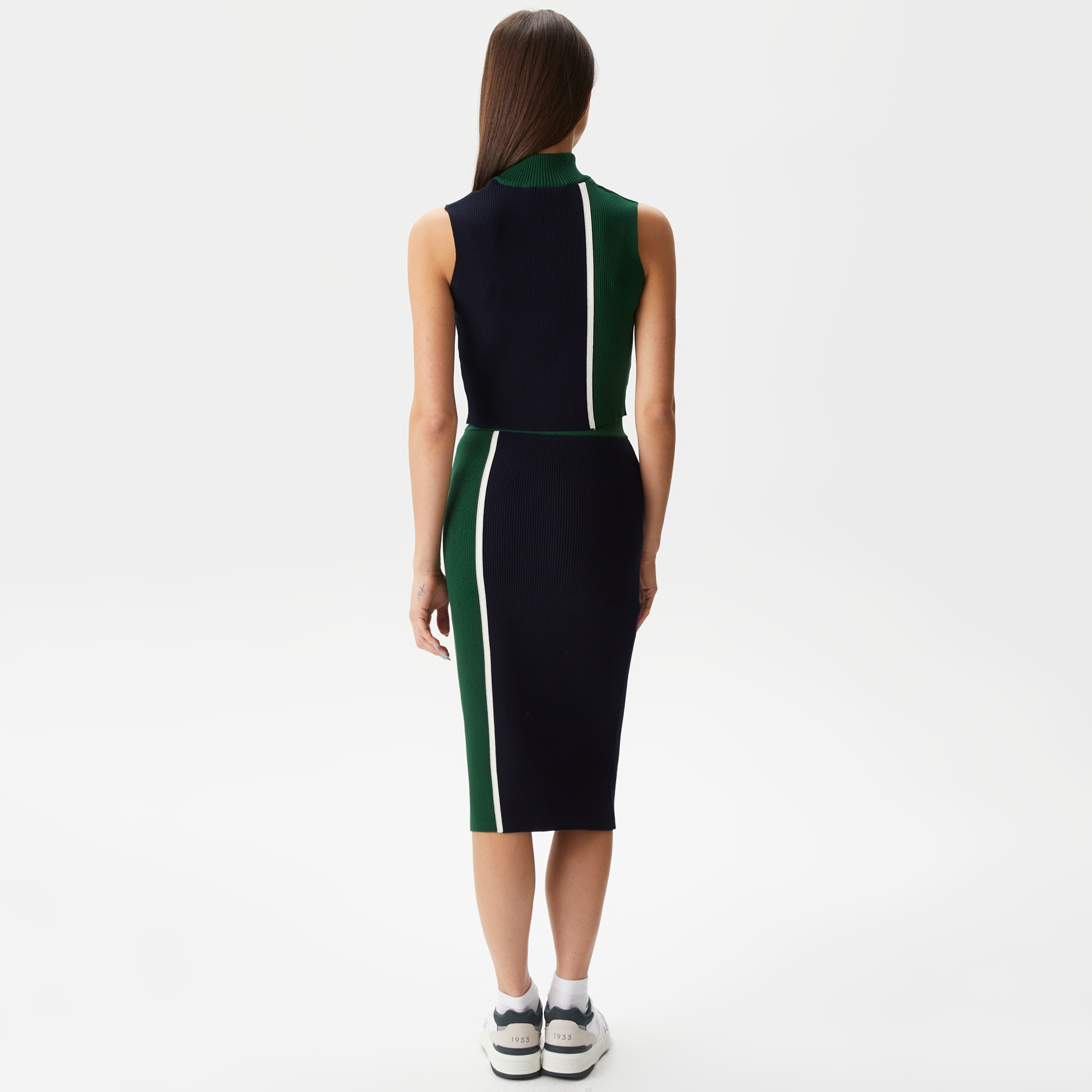 Lacoste Kadın Slim Fit Renk Bloklu Lacivert Etek