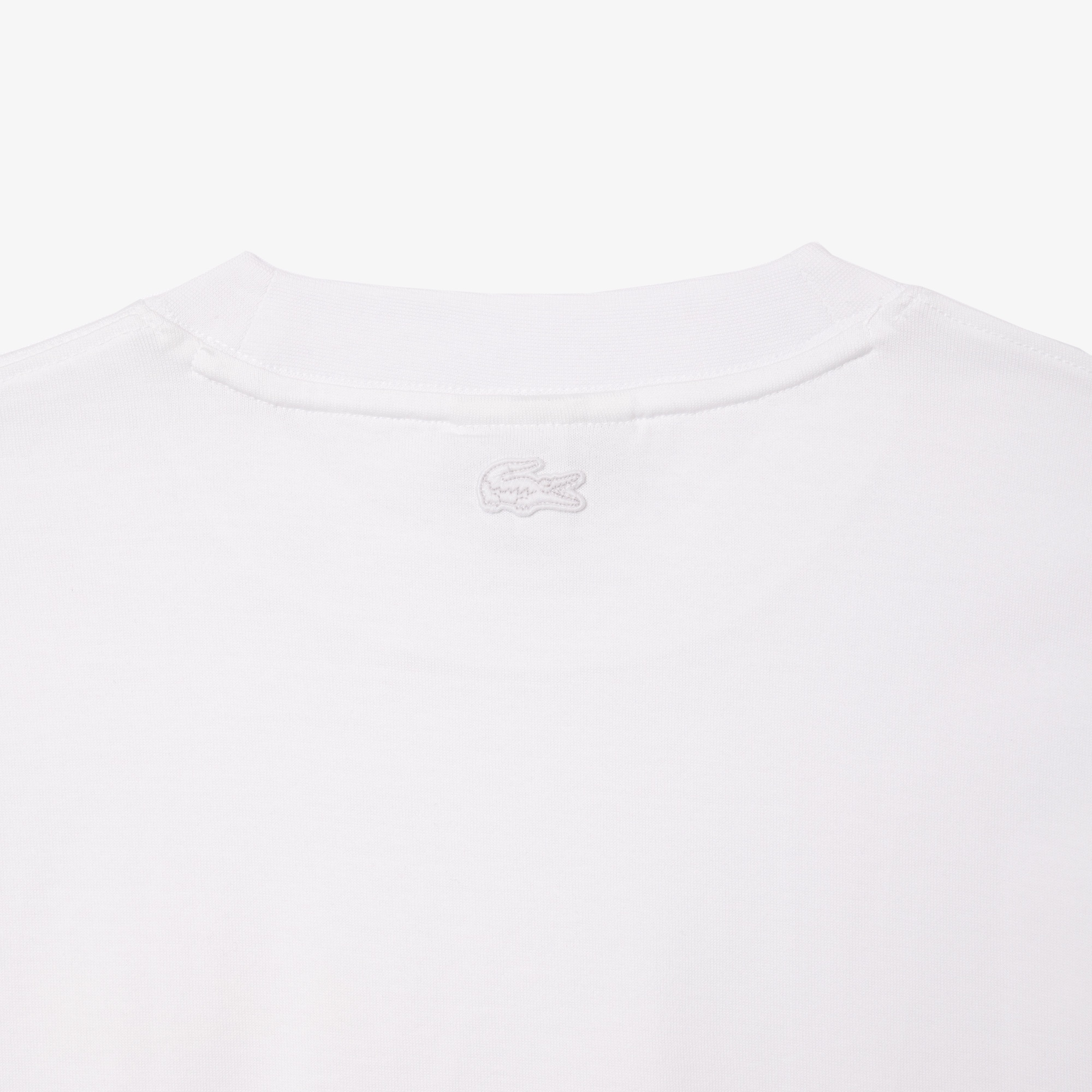 Lacoste Erkek Oversize Fit Bisiklet Yaka Beyaz T-Shirt
