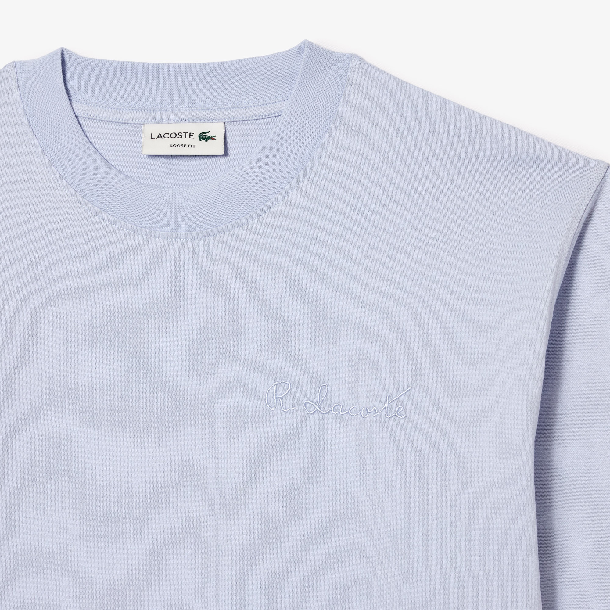 Lacoste Erkek Loose Fit Bisiklet Yaka Açık Mavi T-Shirt