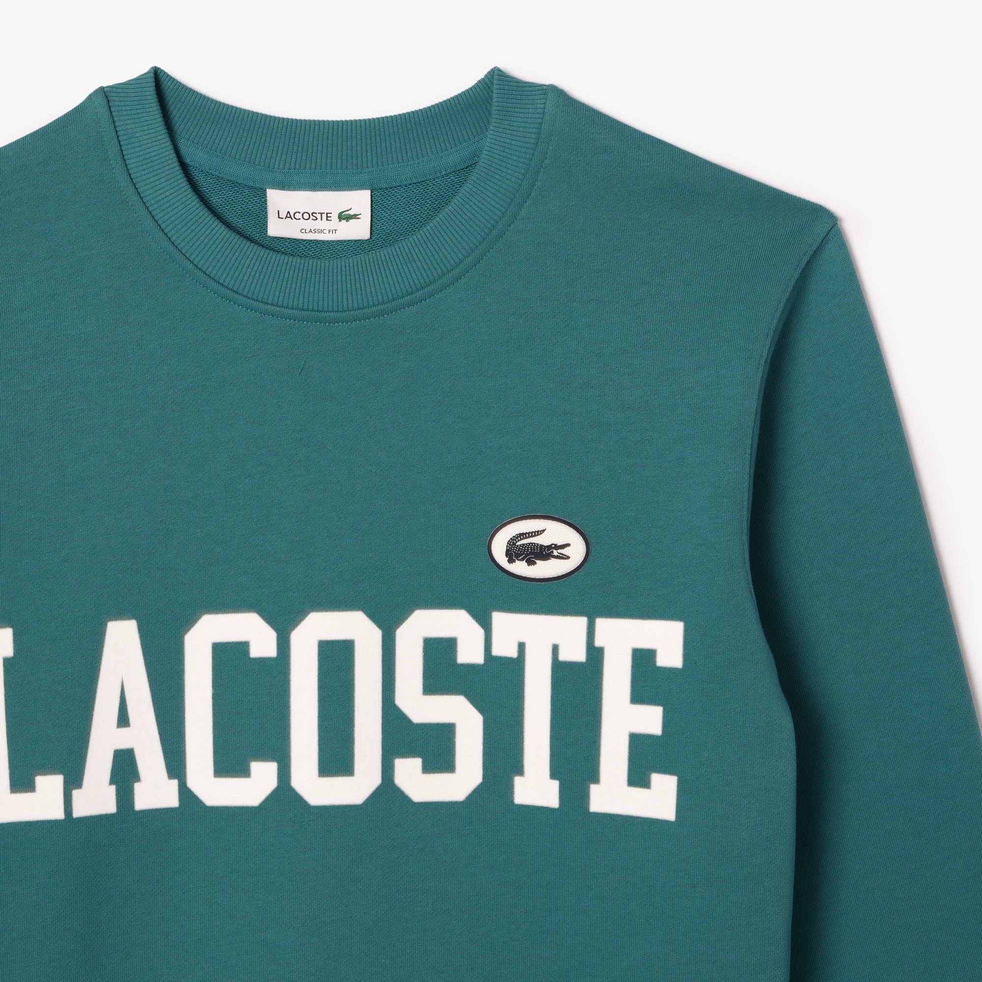 Lacoste Erkek Classic Fit Bisiklet Yaka Baskılı Mavi Sweatshirt