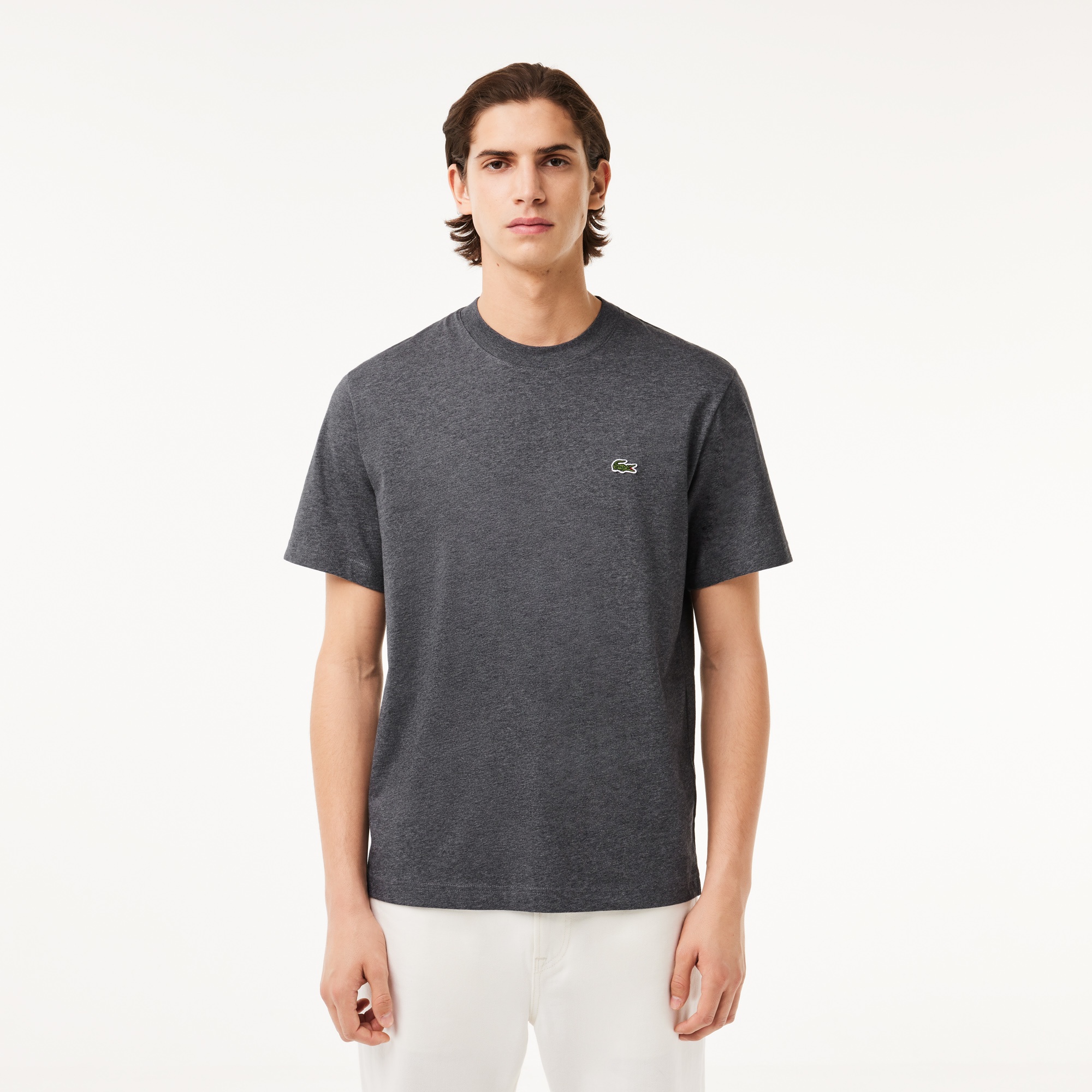 Lacoste Erkek Classic Fit Bisiklet Yaka Gri T-Shirt