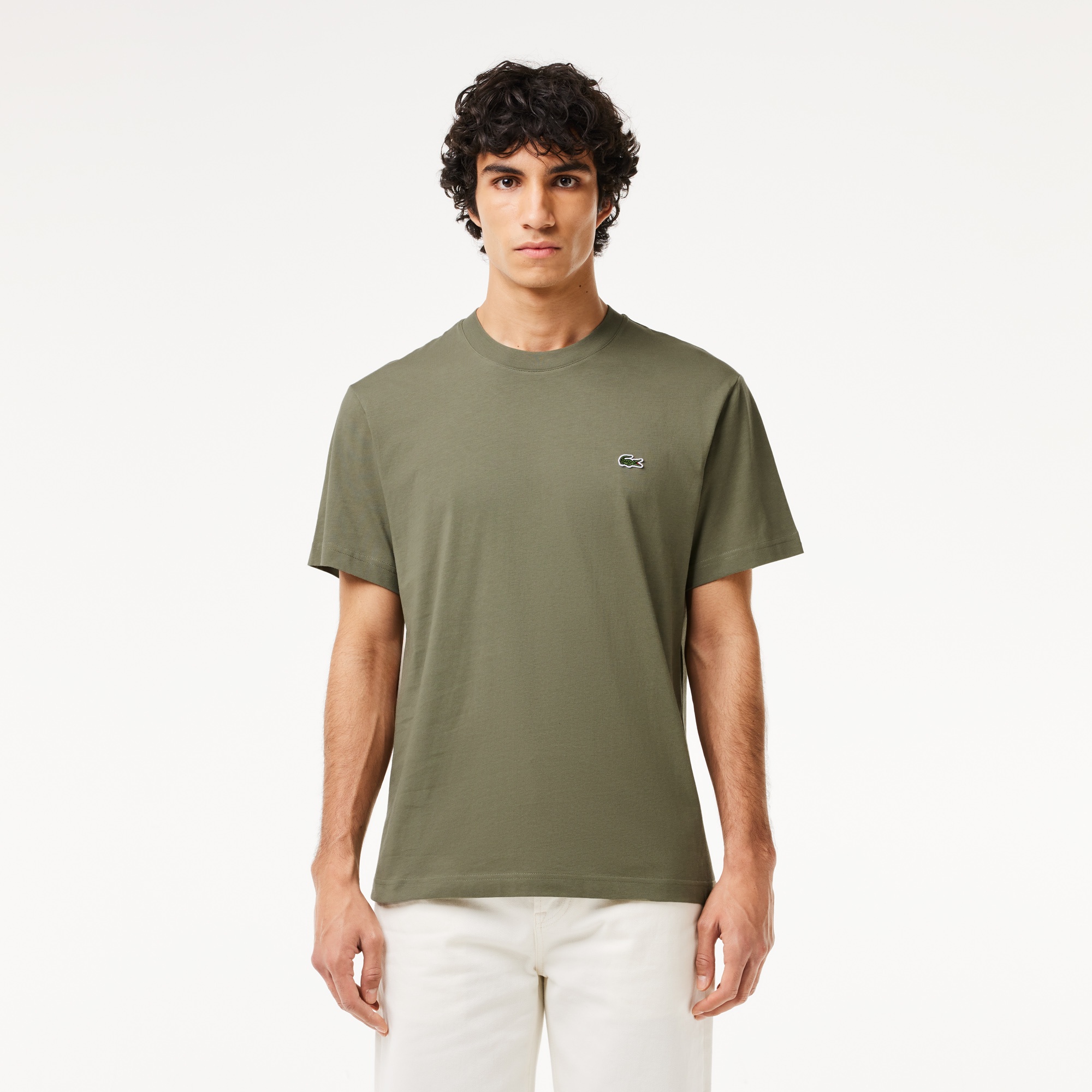 Lacoste Erkek Classic Fit Bisiklet Yaka Haki T-Shirt
