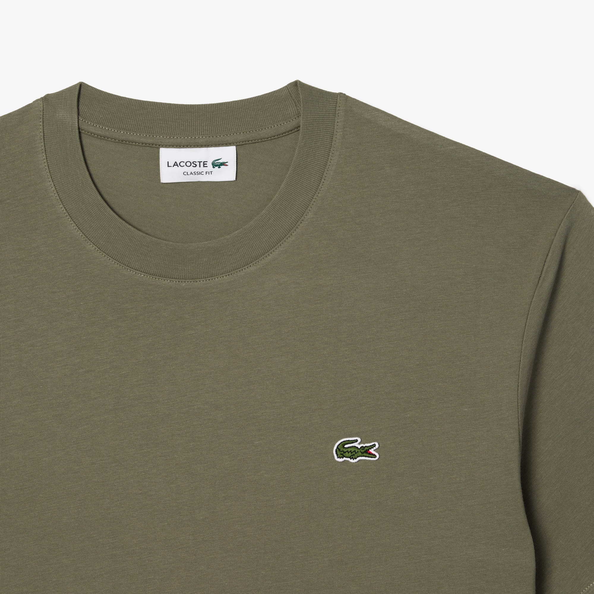 Lacoste Erkek Classic Fit Bisiklet Yaka Haki T-Shirt