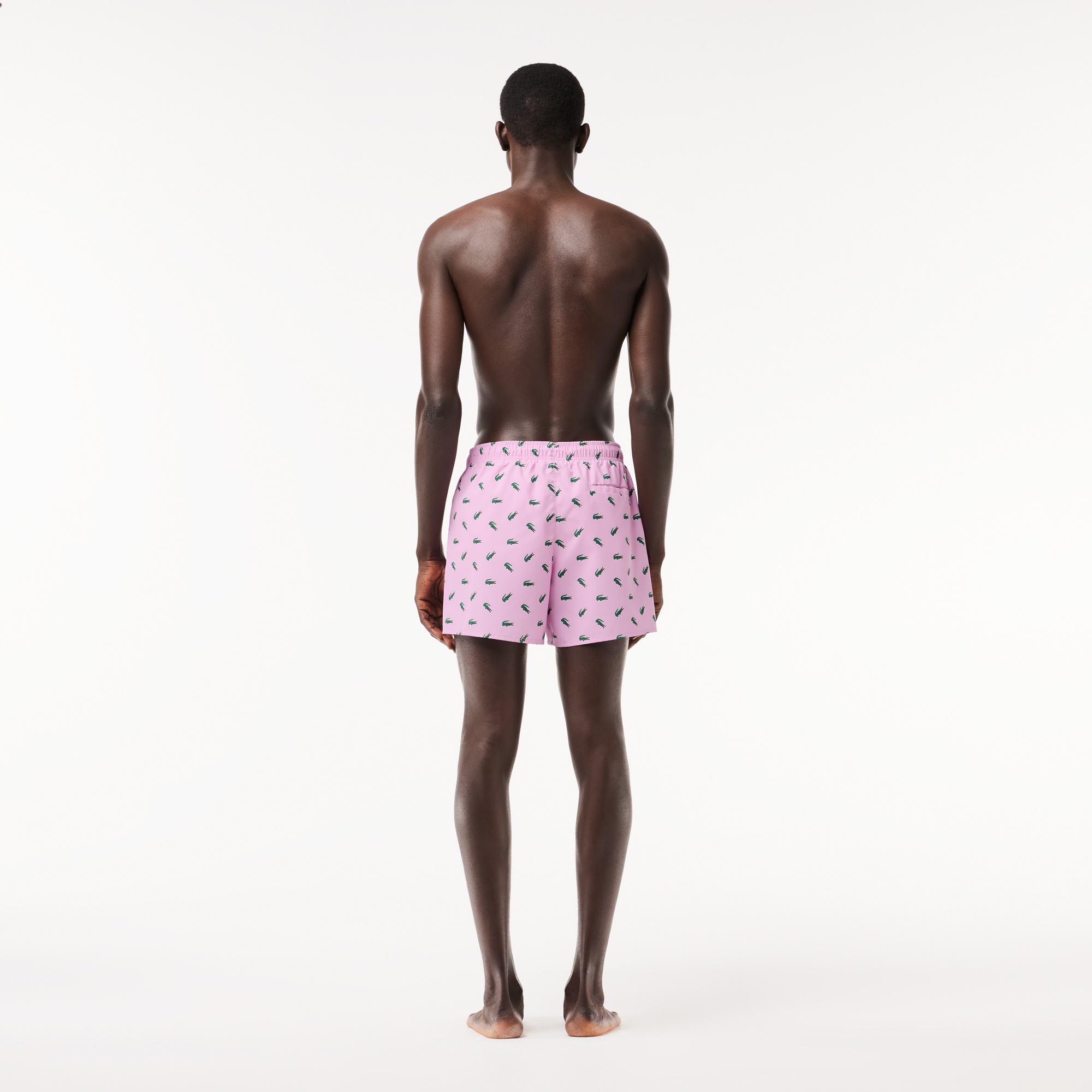 Lacoste Erkek Desenli Pembe Mayo Şort