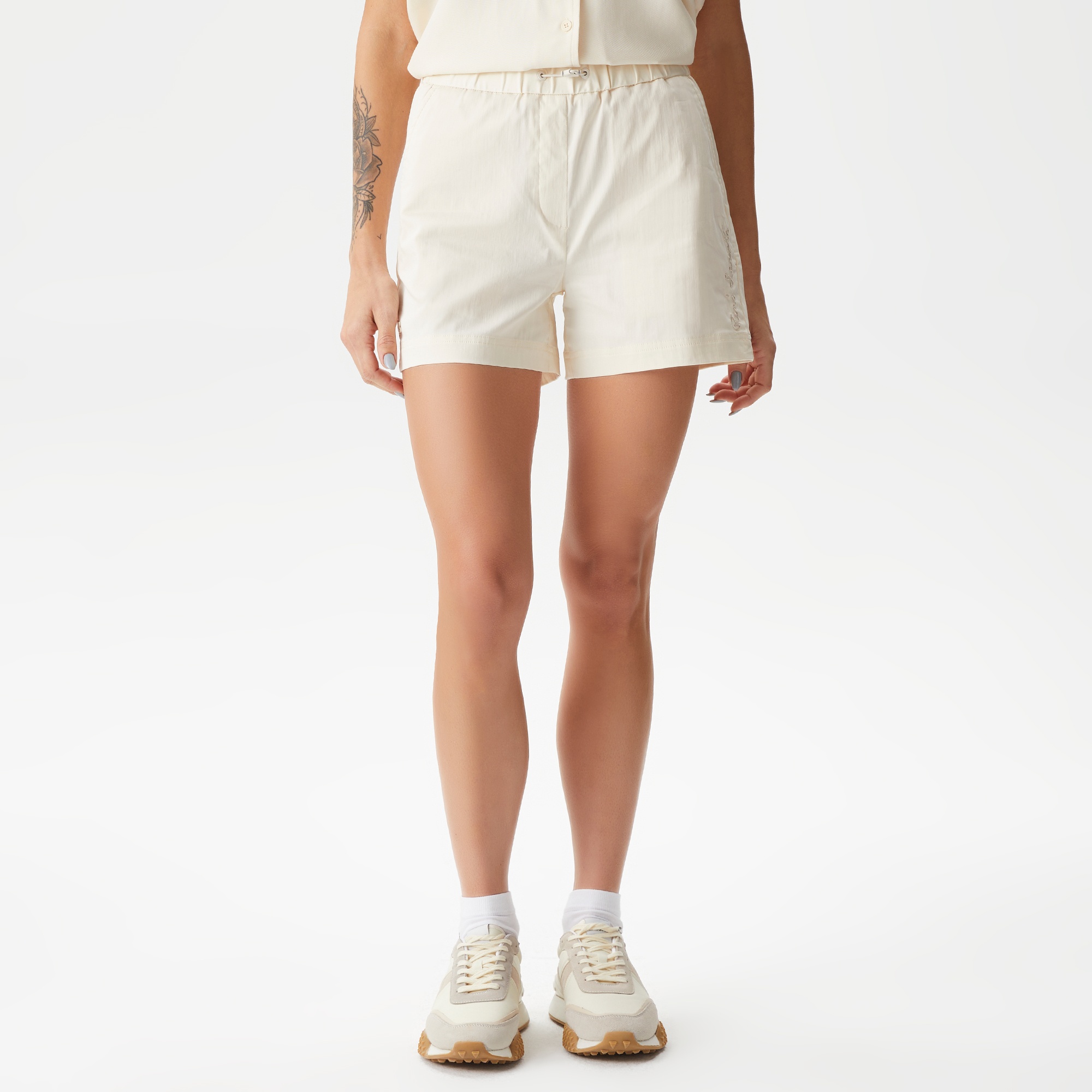 Lacoste Kadın Regular Fit Beyaz Şort